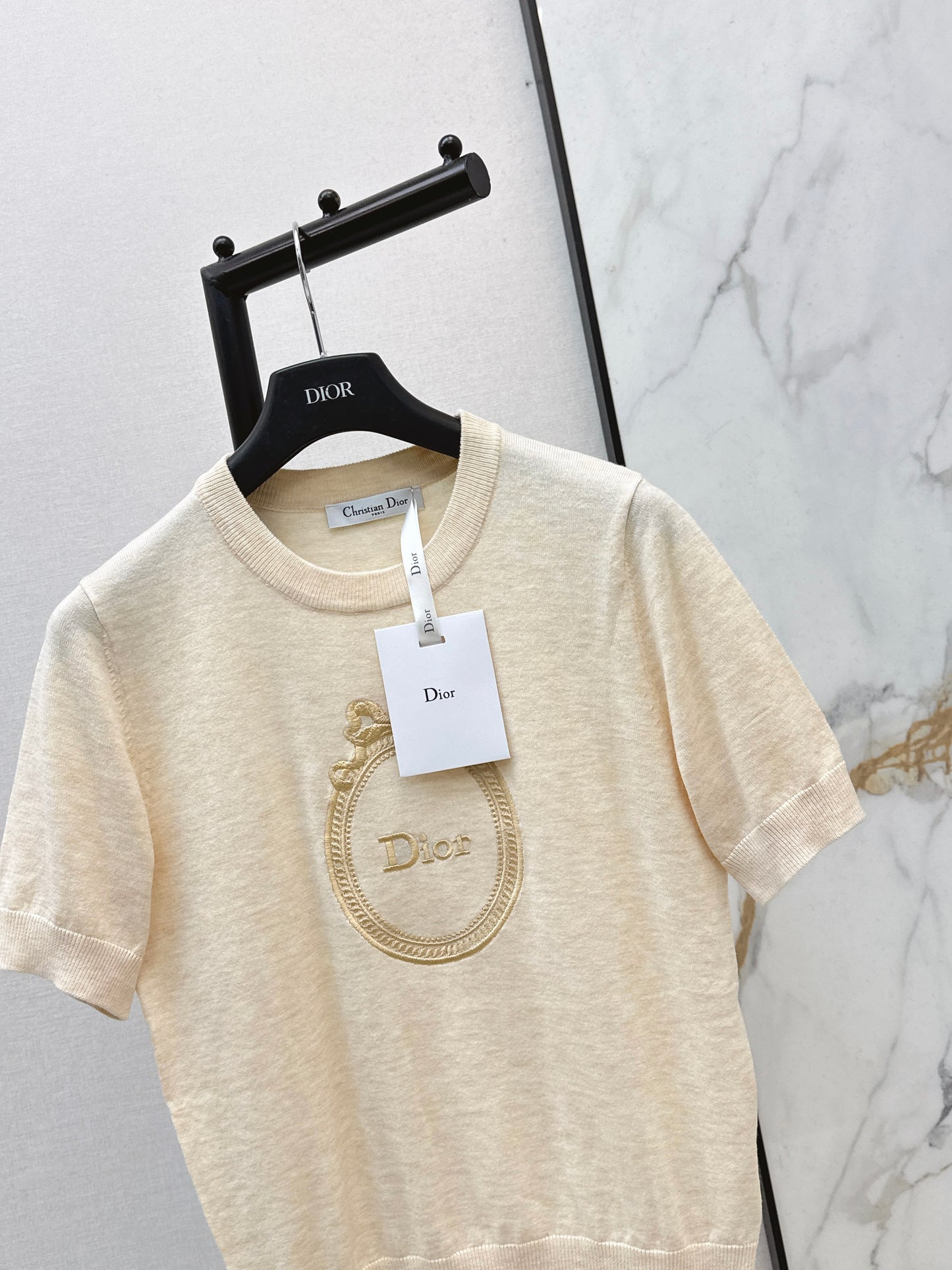 26SS NEW logo embroidered short-sleeved sweater