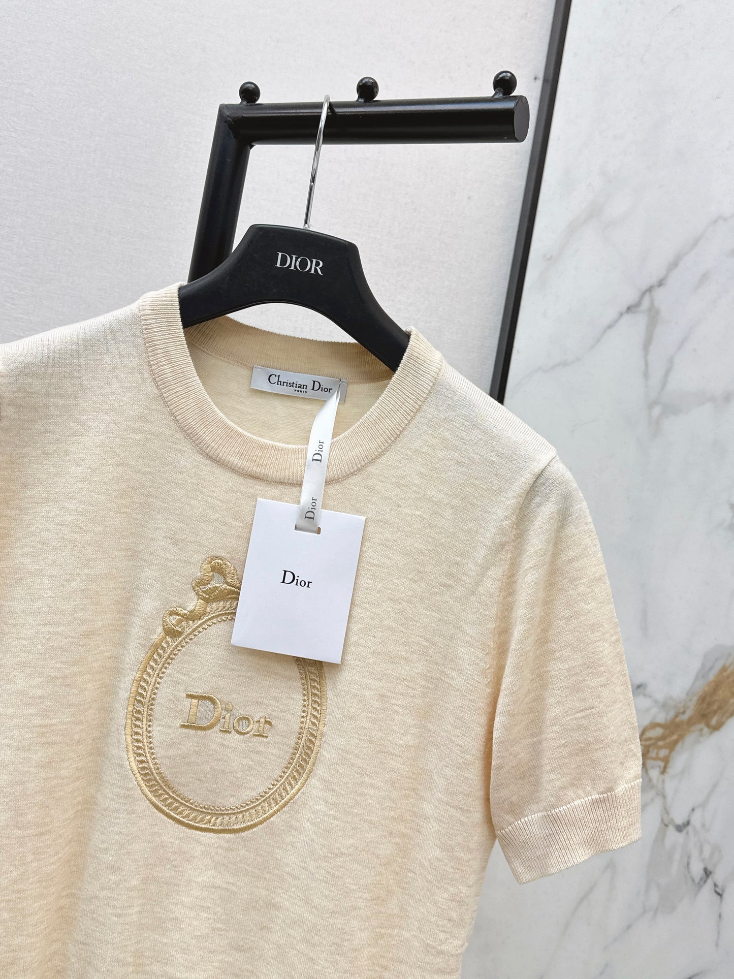 26SS NEW logo embroidered short-sleeved sweater
