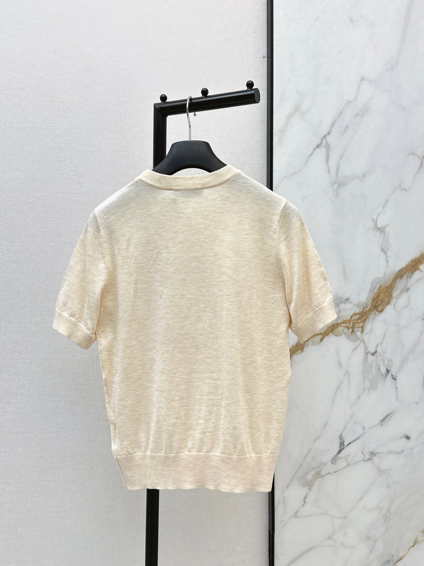 26SS NEW logo embroidered short-sleeved sweater