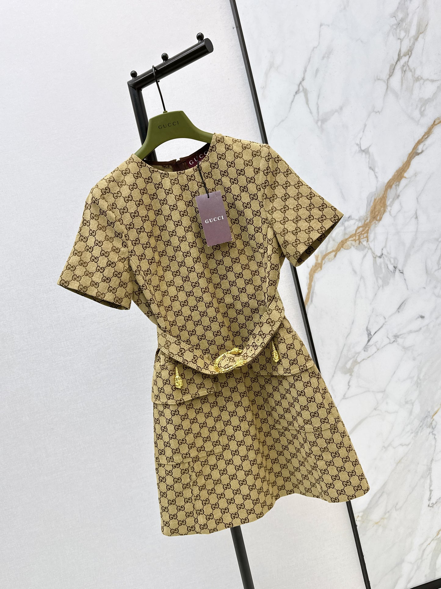 26SS NEW GG jacquard hardware embellished dress