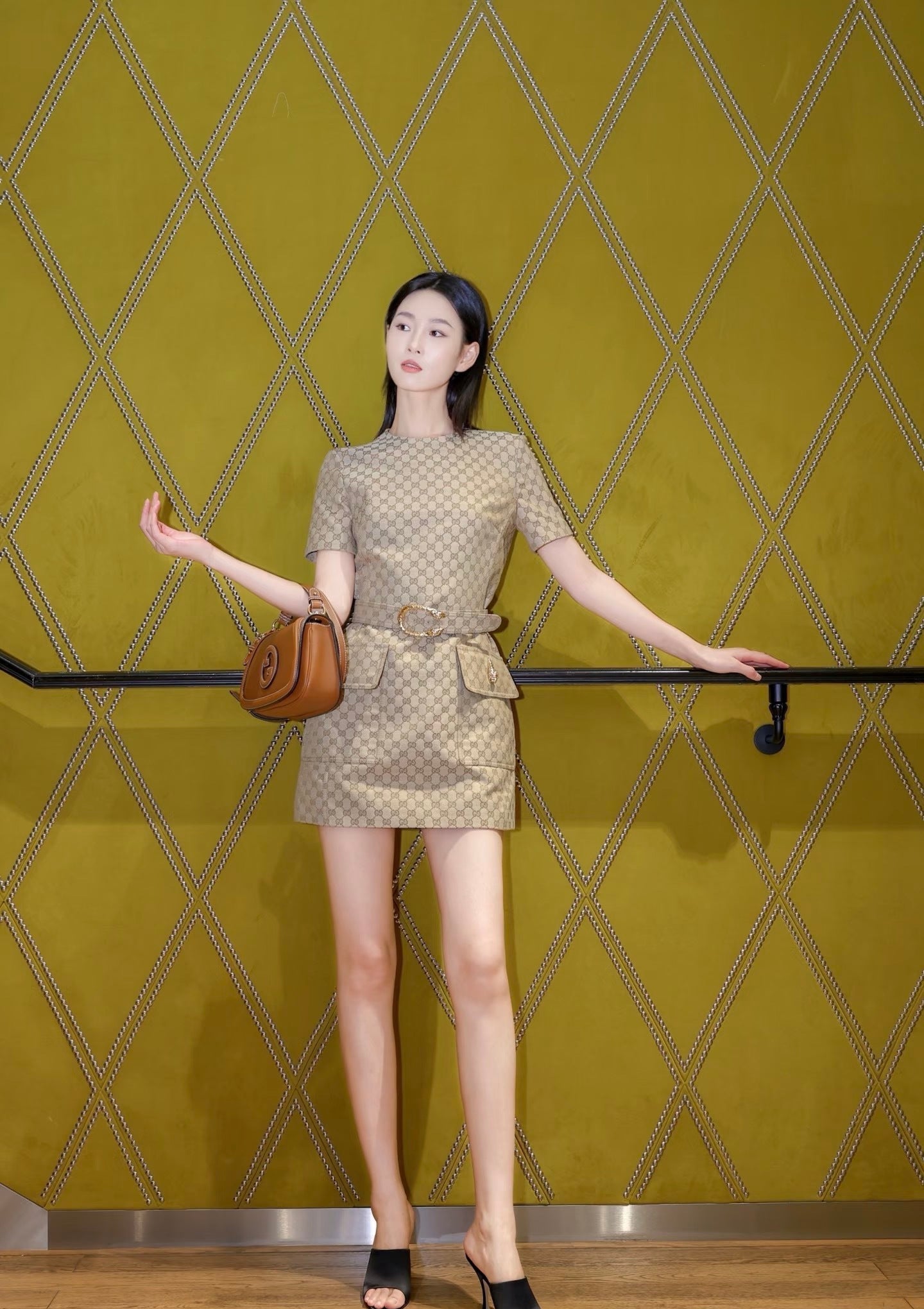 26SS NEW GG jacquard hardware embellished dress