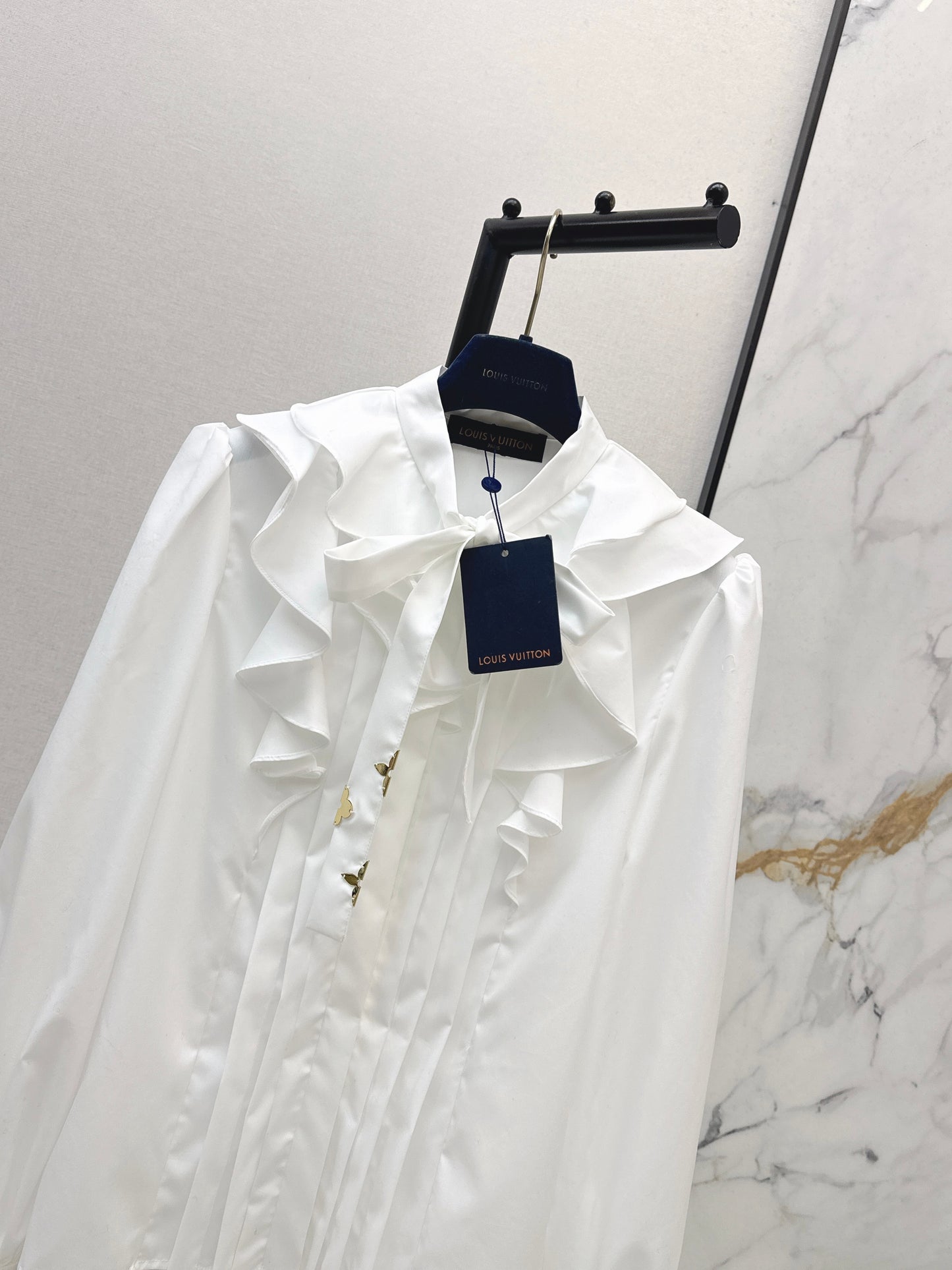 26SS NEW French romantic style ruffled lace white shirt