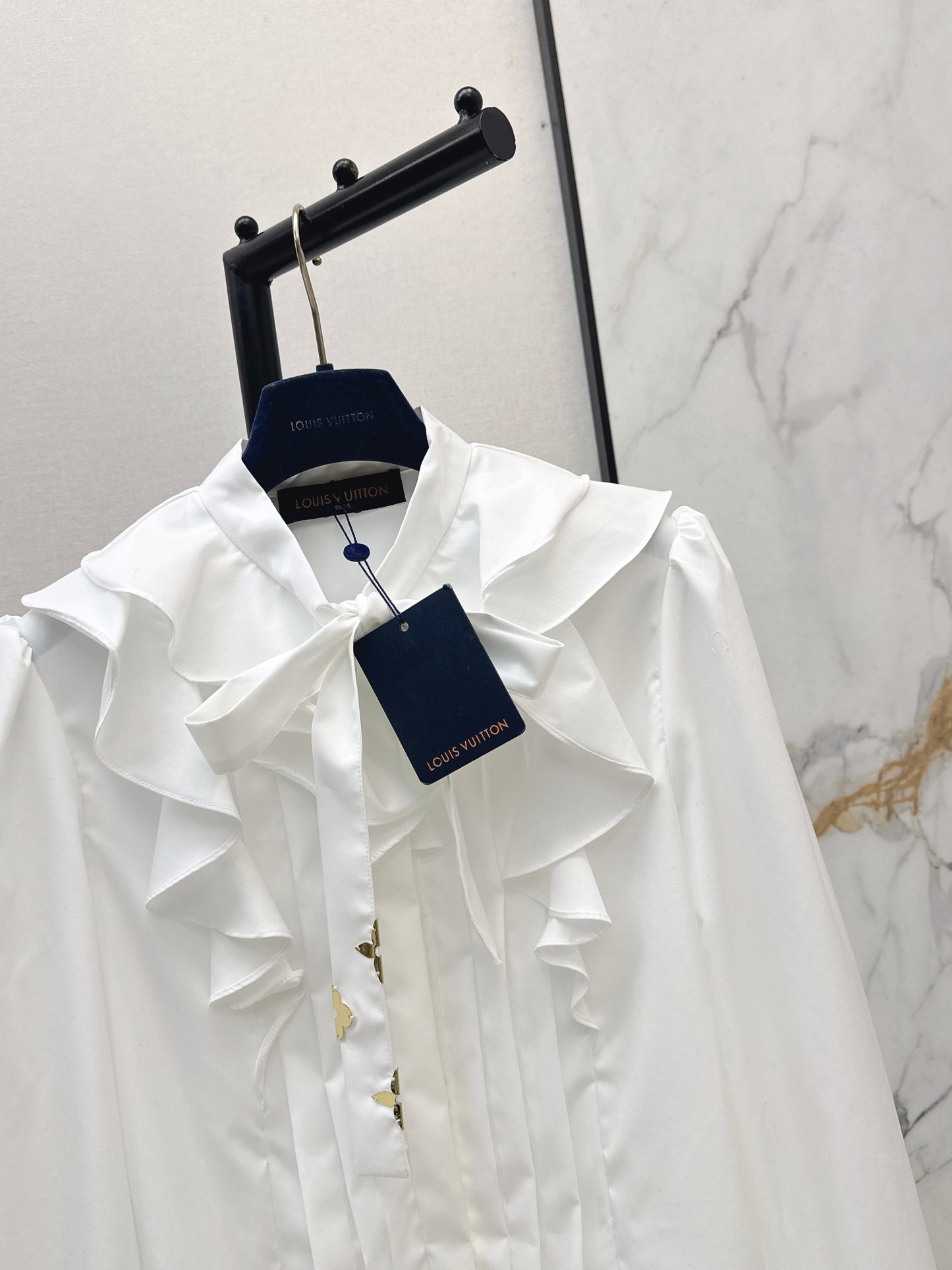 26SS NEW French romantic style ruffled lace white shirt