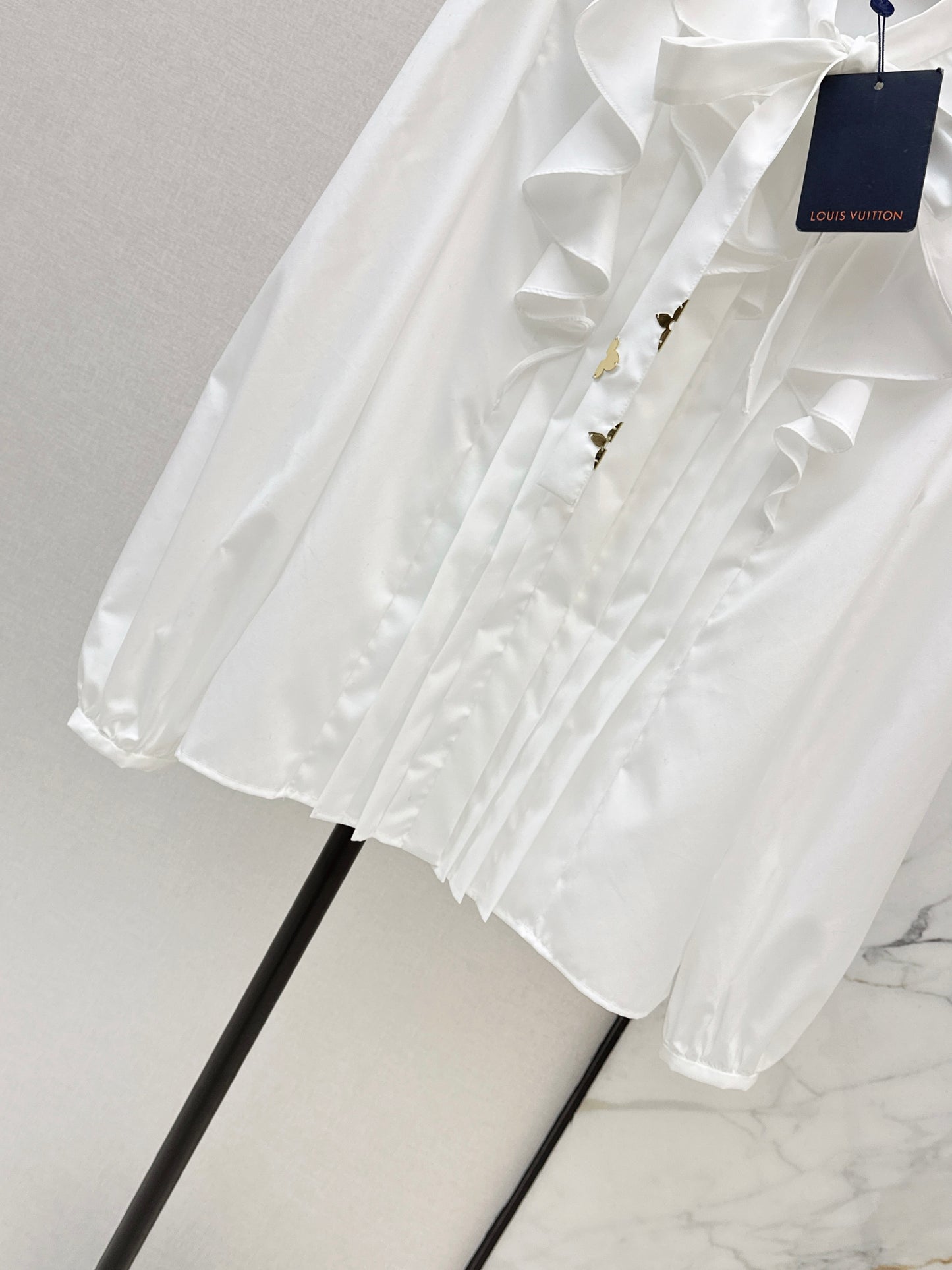 26SS NEW French romantic style ruffled lace white shirt