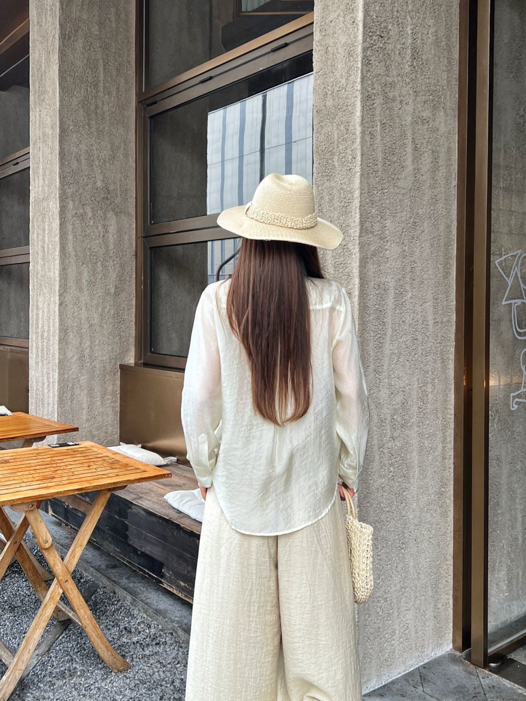 26SS NEW Hardware decorated micro see-through shirt