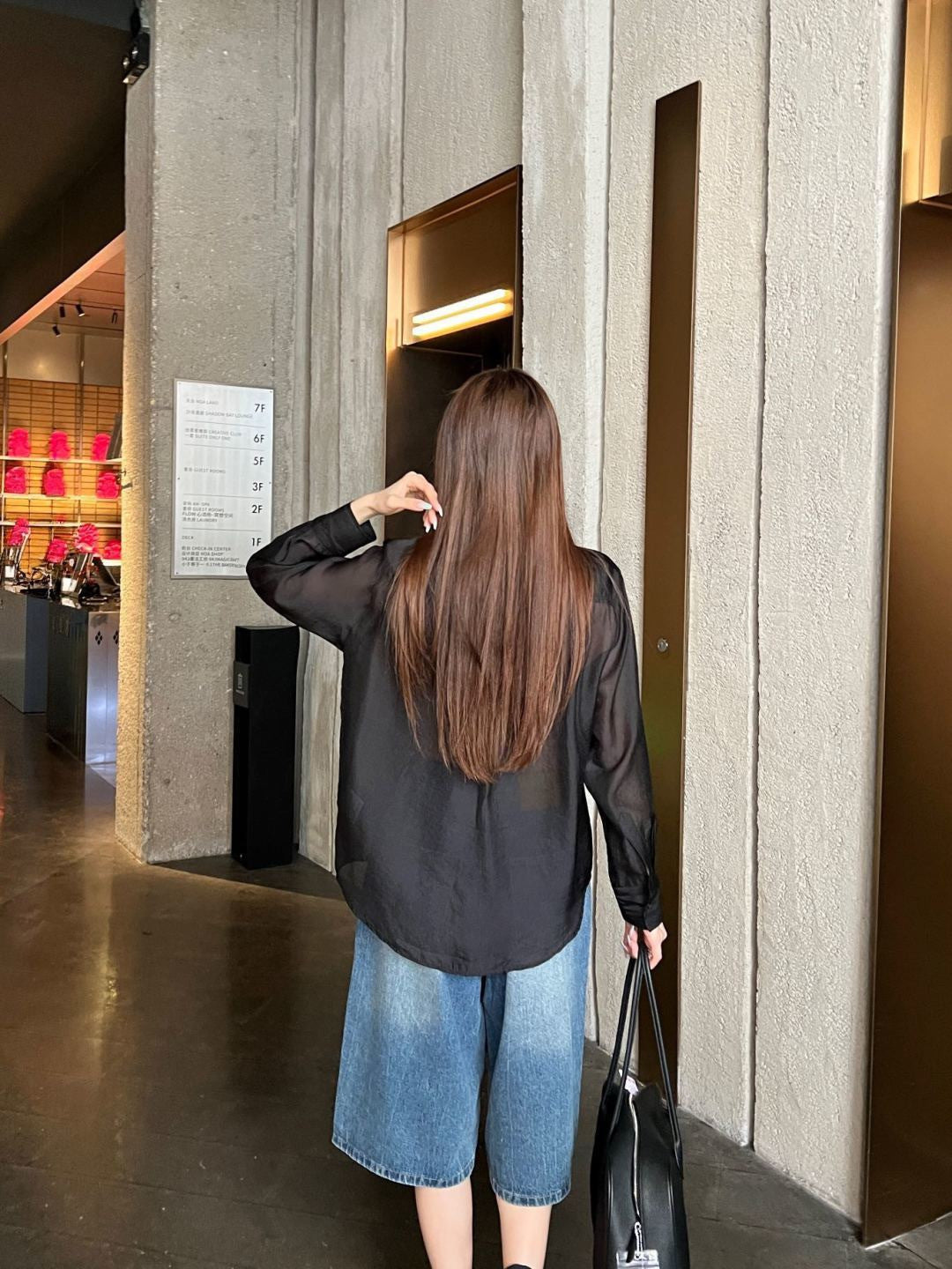 26SS NEW Hardware decorated micro see-through shirt