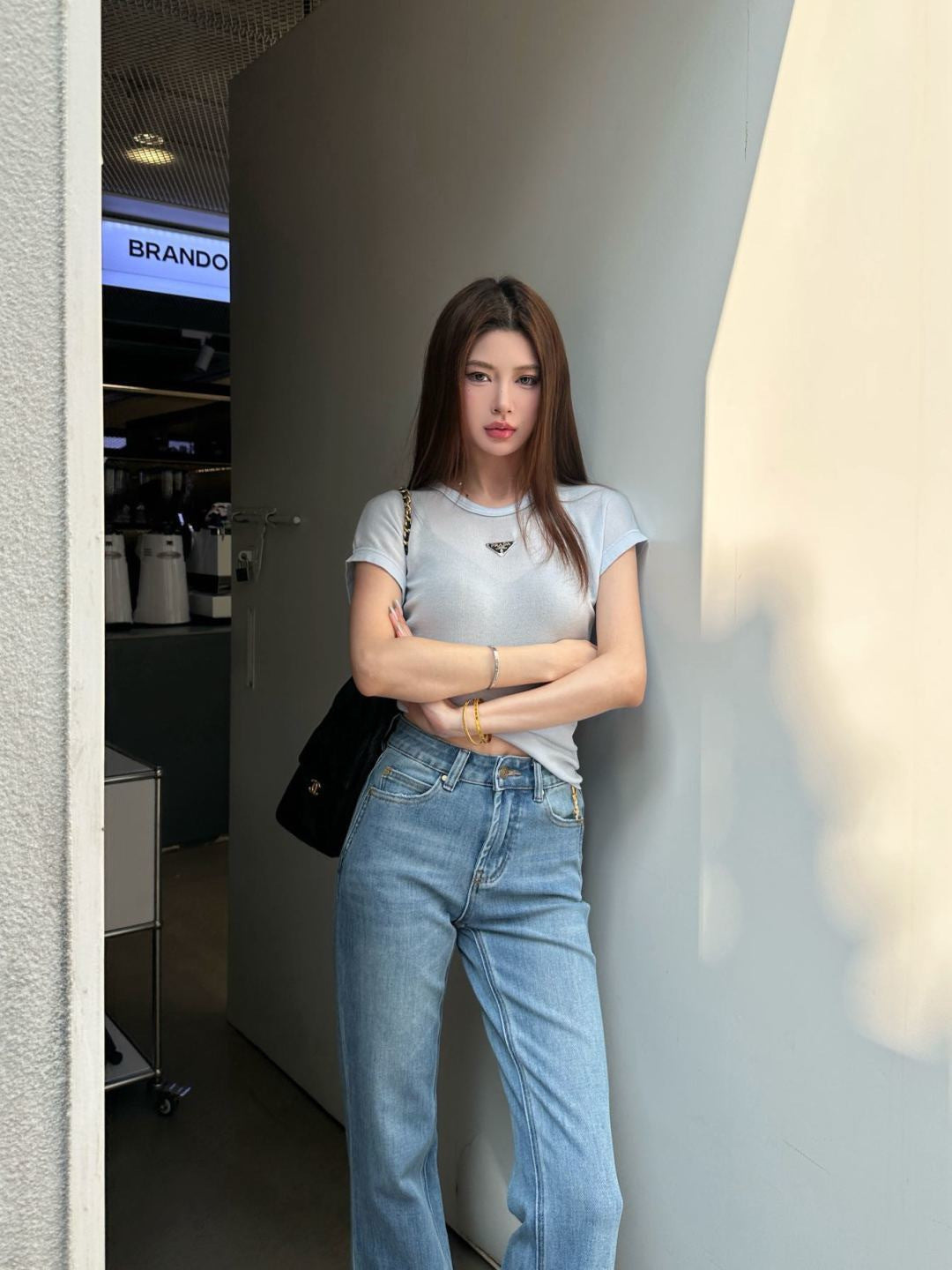 26SS NEW triangle logo slim fit T-shirt