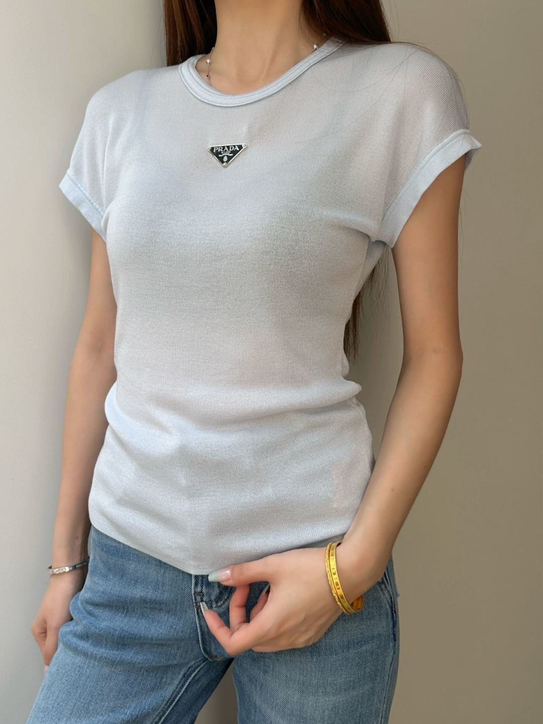 26SS NEW triangle logo slim fit T-shirt