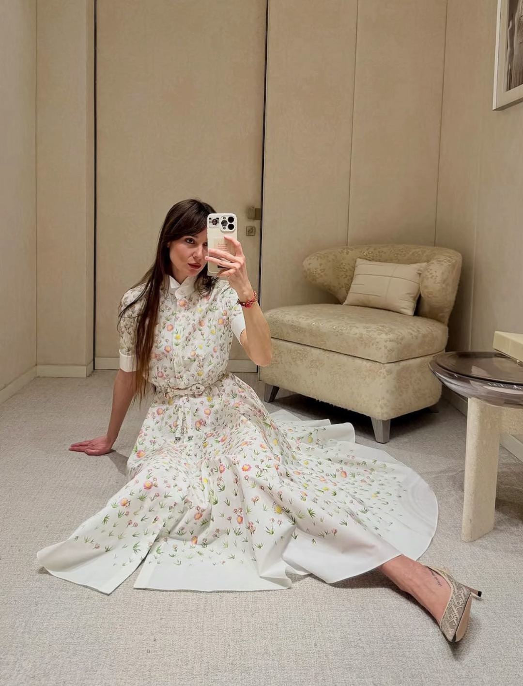 26SS NEW floral pattern long dress