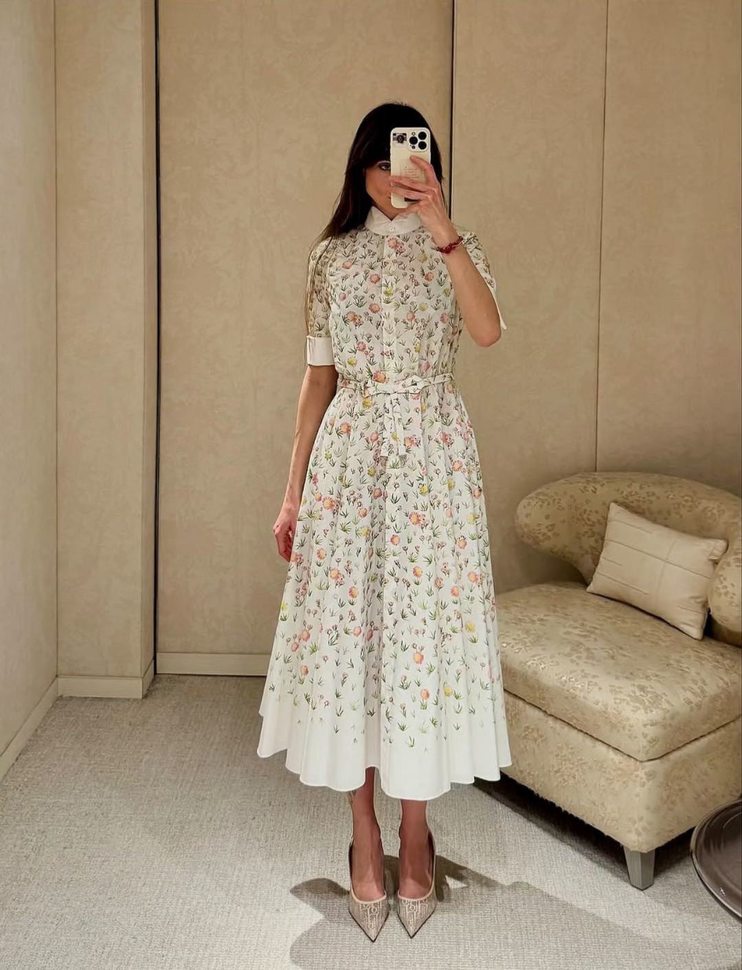 26SS NEW floral pattern long dress