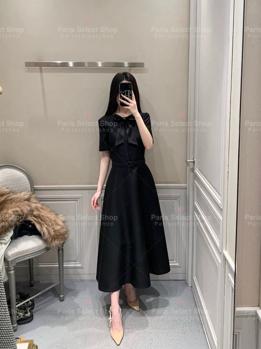 26SS NEW Bow embellished long dress