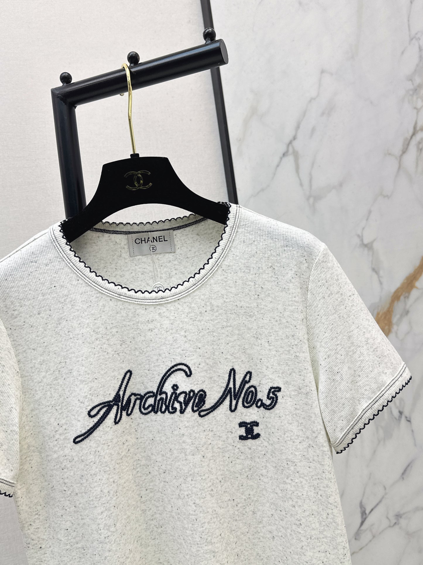 26SS NEW logo embroidered Vintage round neck T-shirt