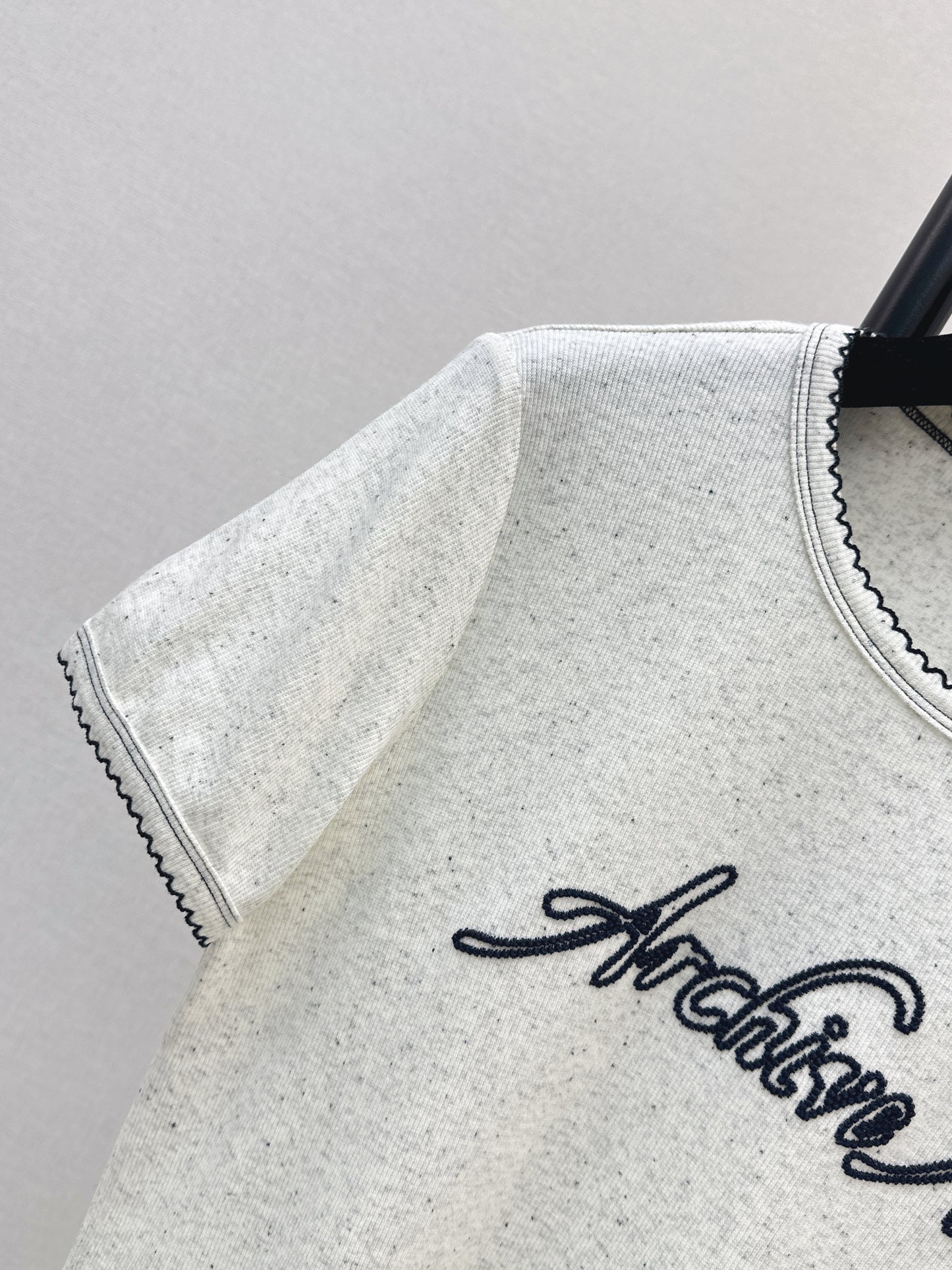 26SS NEW logo embroidered Vintage round neck T-shirt