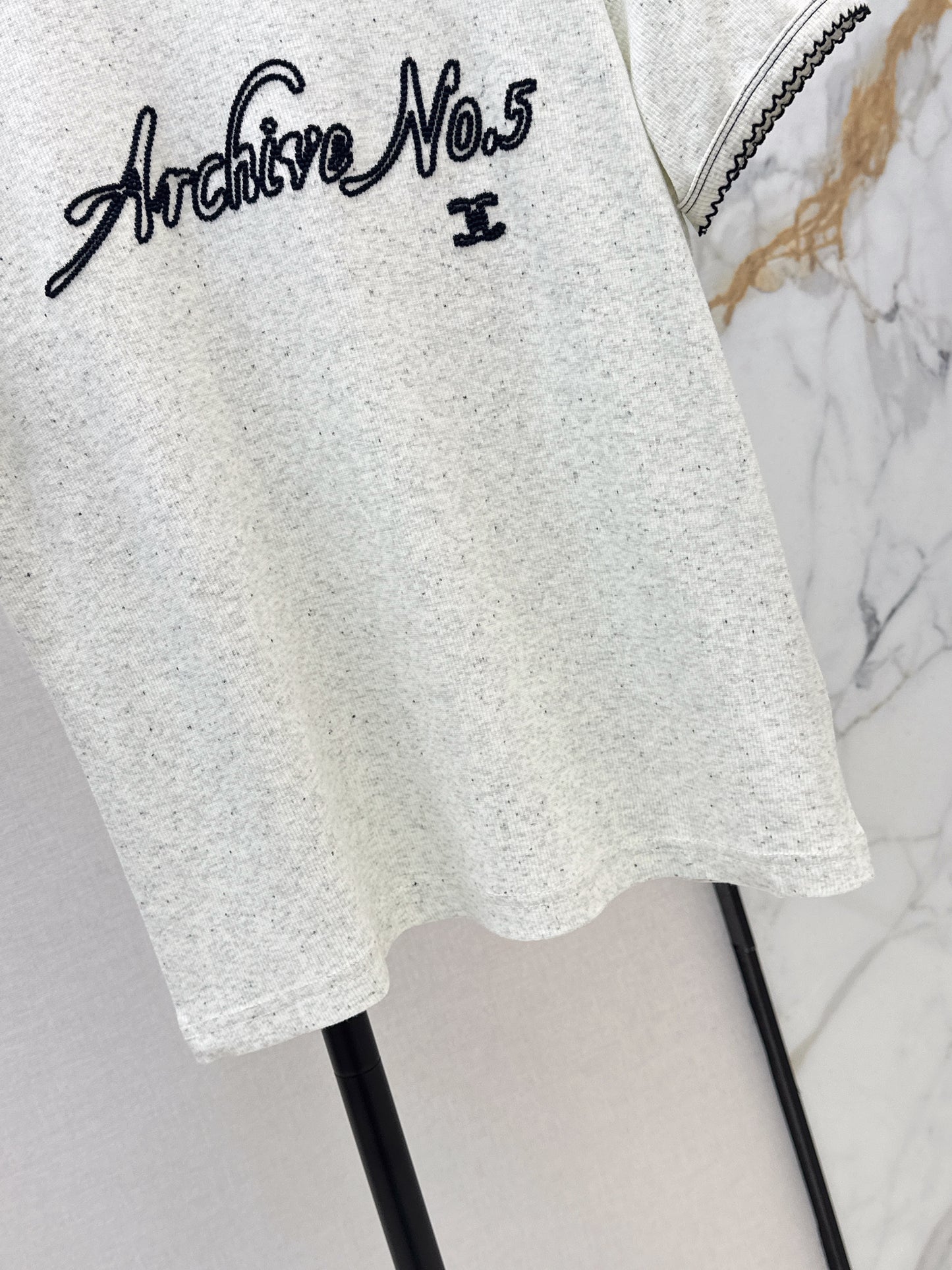 26SS NEW logo embroidered Vintage round neck T-shirt