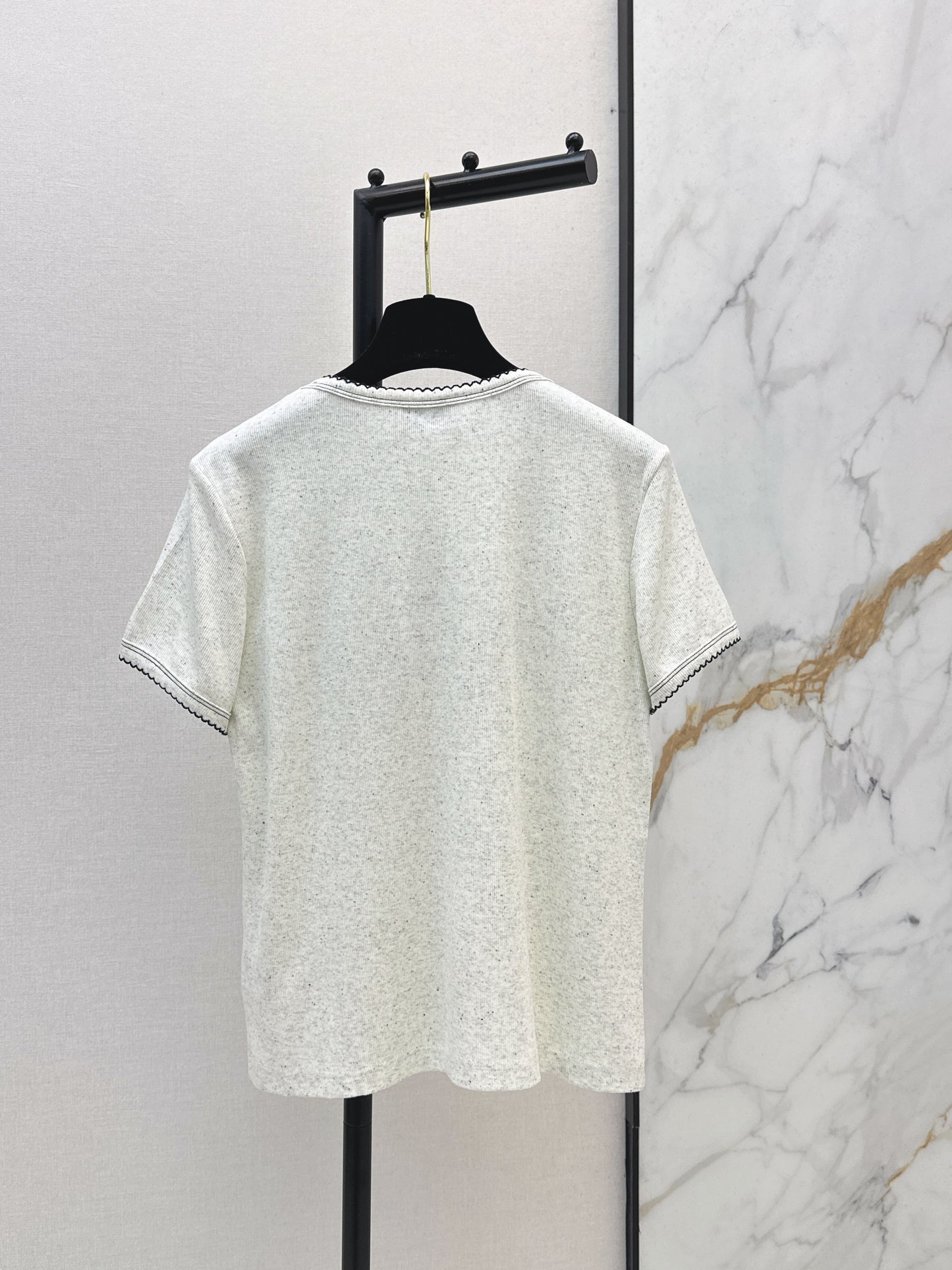 26SS NEW logo embroidered Vintage round neck T-shirt