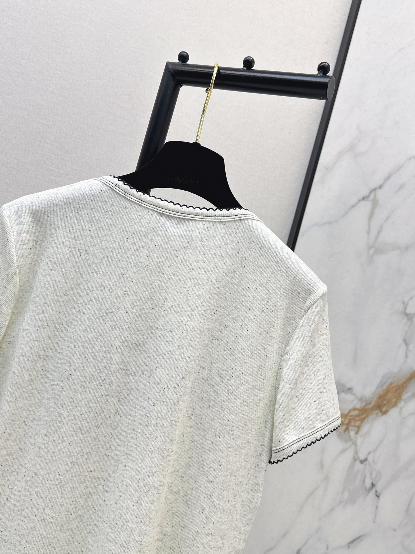 26SS NEW logo embroidered Vintage round neck T-shirt