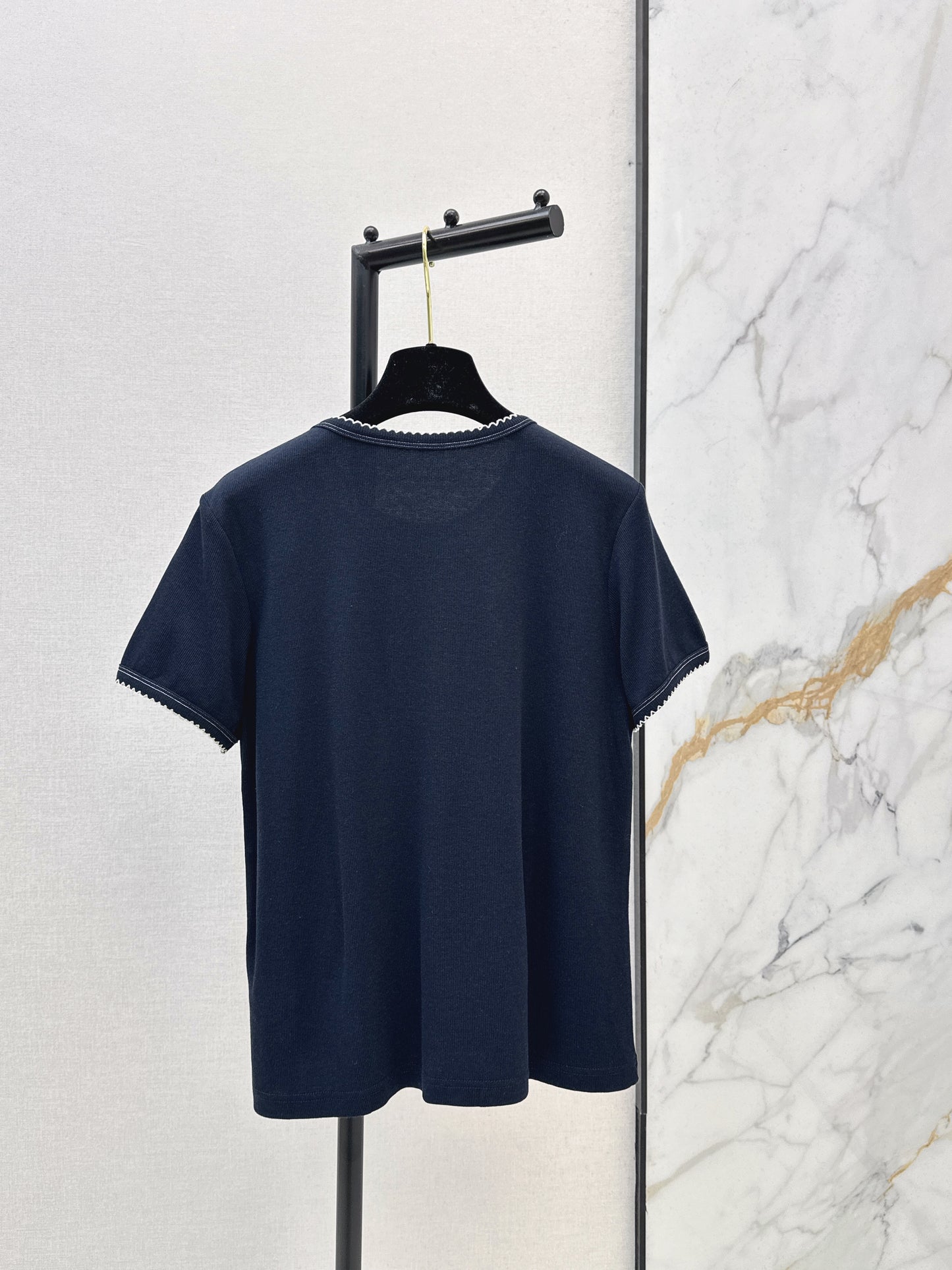 26SS NEW logo embroidered Vintage round neck T-shirt