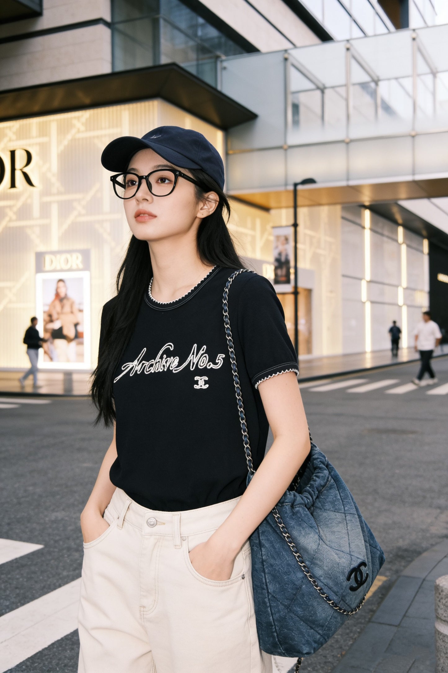 26SS NEW logo embroidered Vintage round neck T-shirt