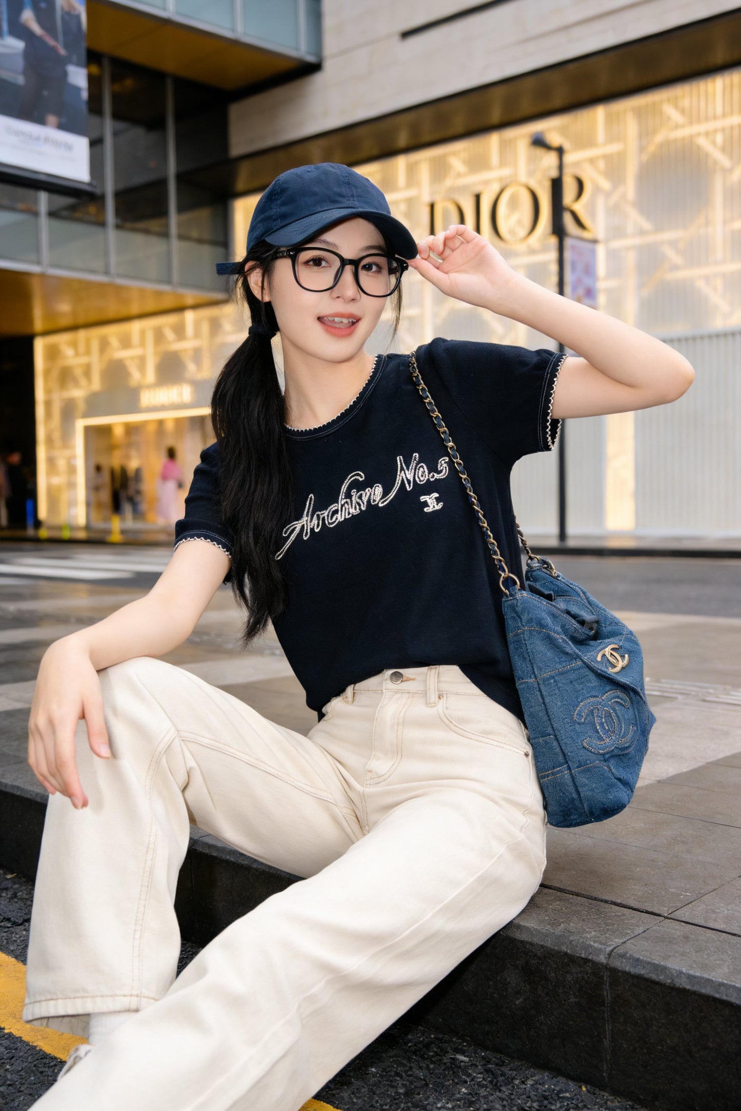 26SS NEW logo embroidered Vintage round neck T-shirt