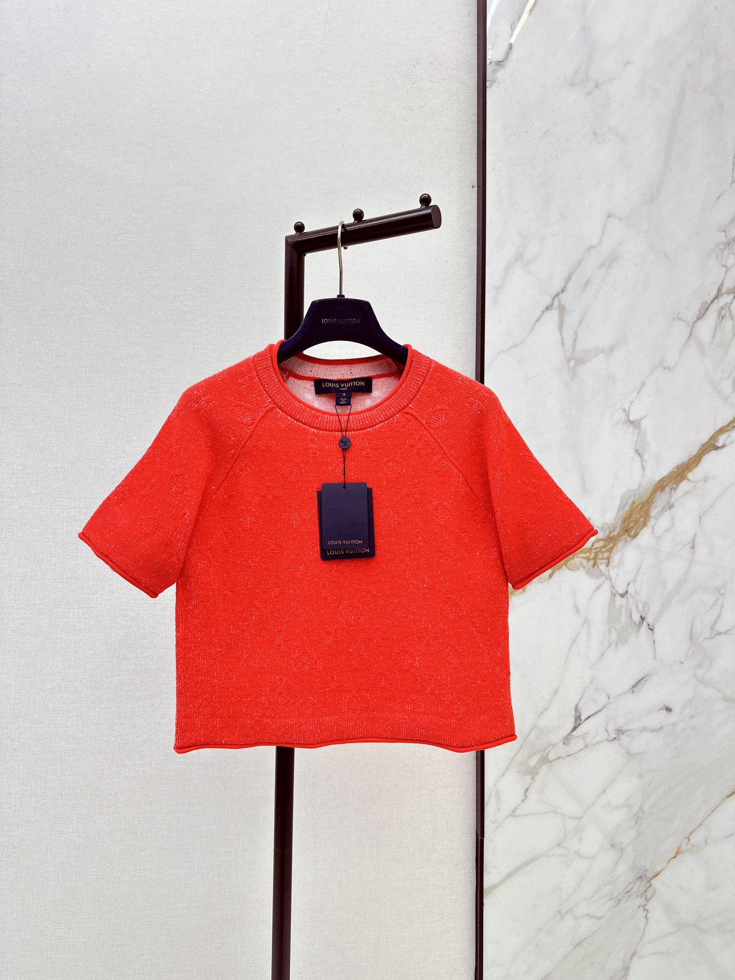 26SS NEUER MONOGRAM Doppelstrick Logo Kurzarmpullover