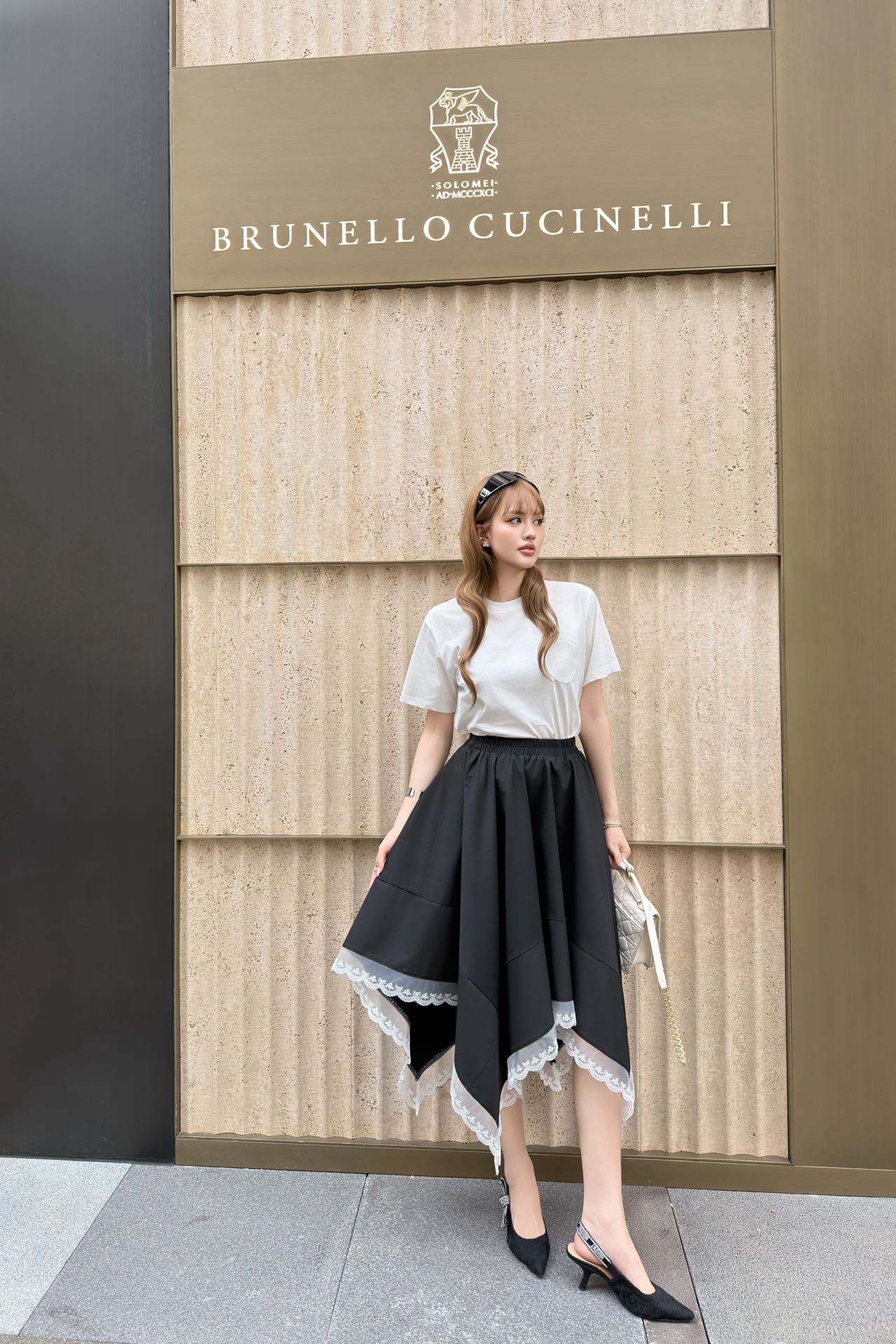 26SS NEW Customized material irregular splicing skirt