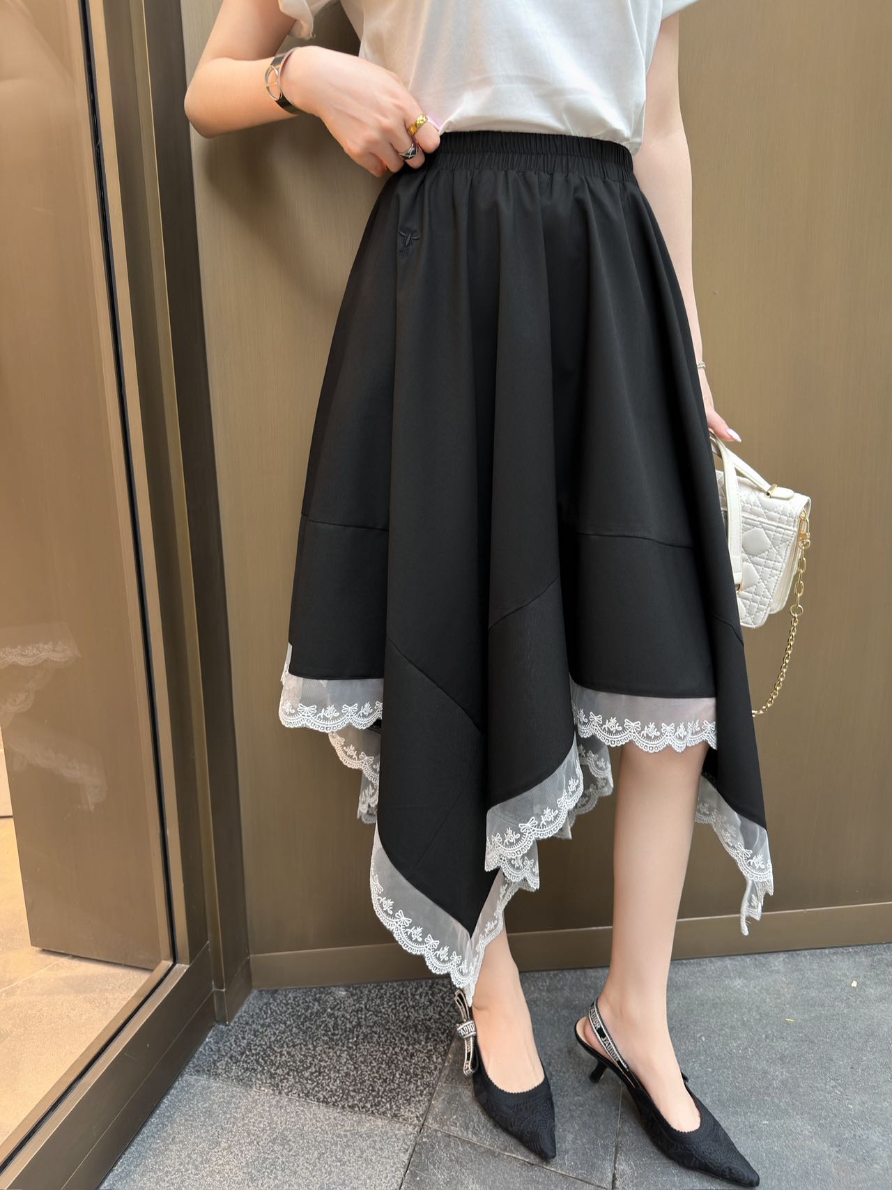 26SS NEW Customized material irregular splicing skirt
