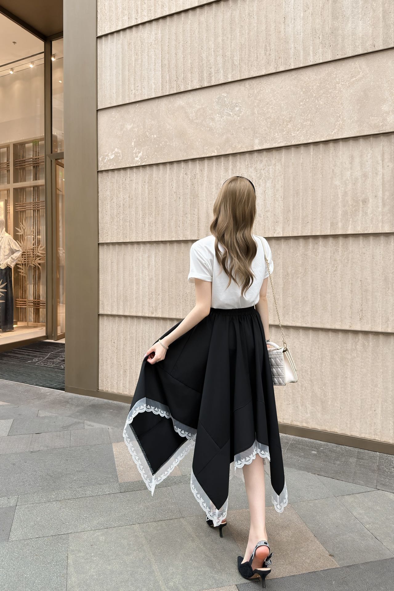 26SS NEW Customized material irregular splicing skirt