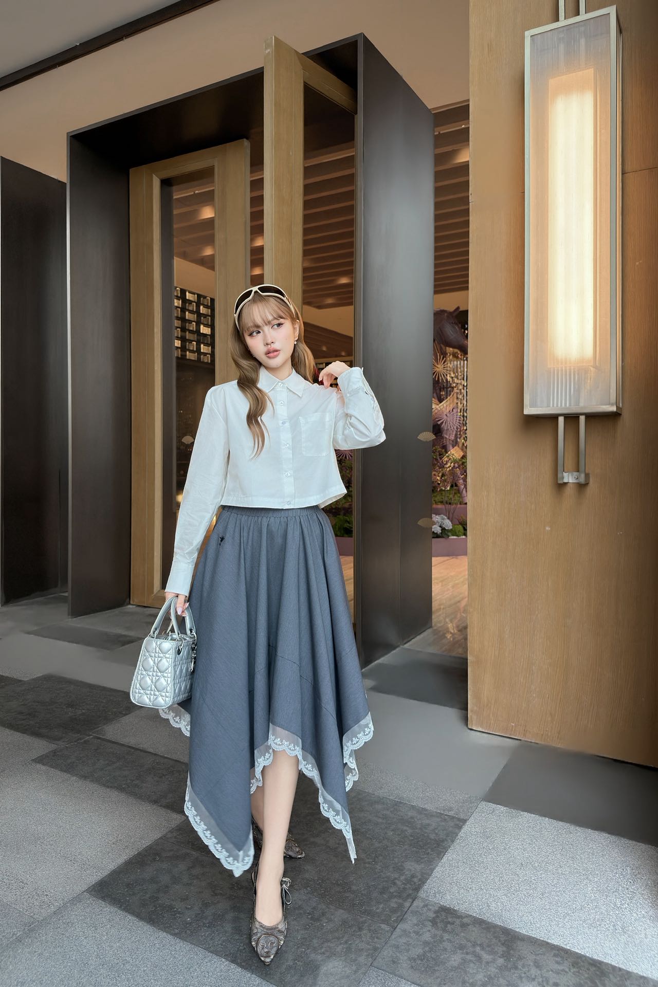 26SS NEW Customized material irregular splicing skirt