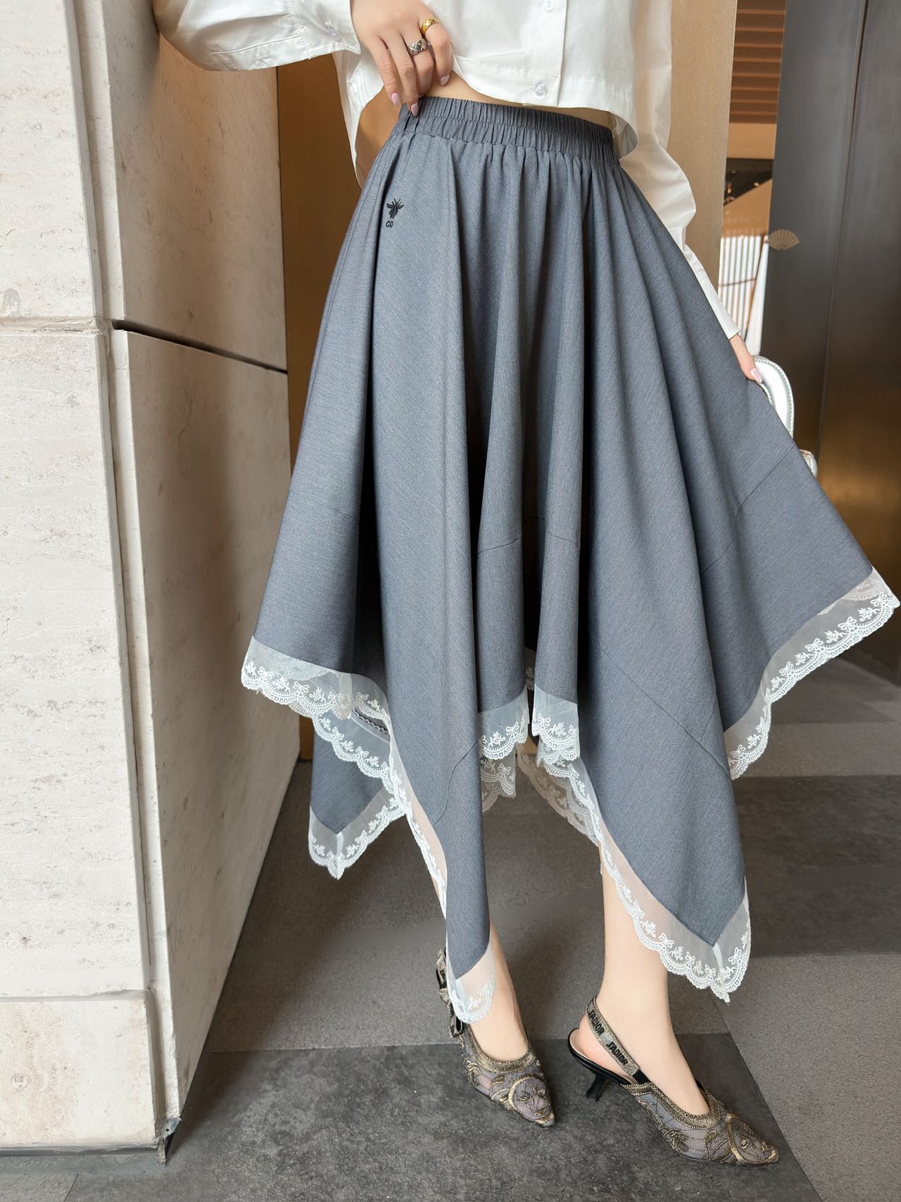 26SS NEW Customized material irregular splicing skirt