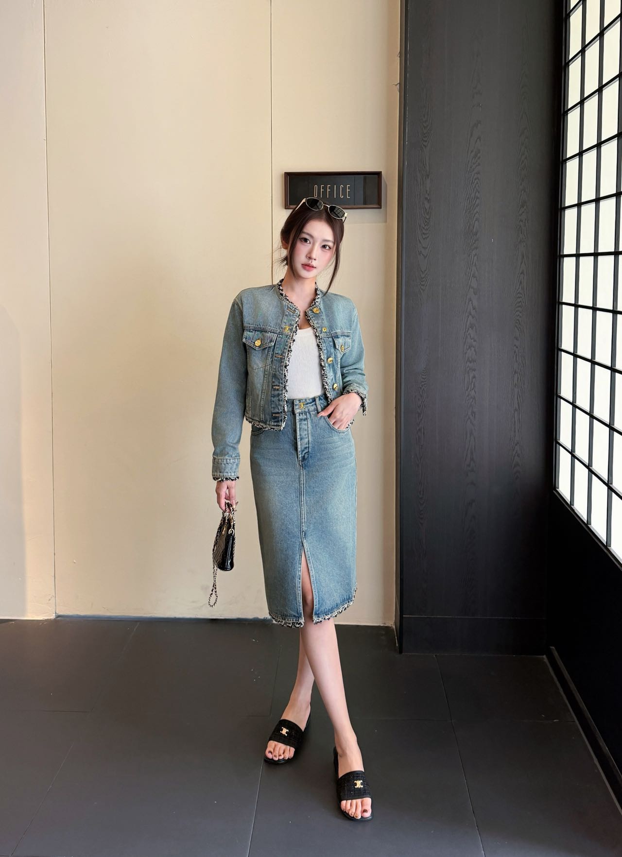26SS NEW patchwork denim skirt