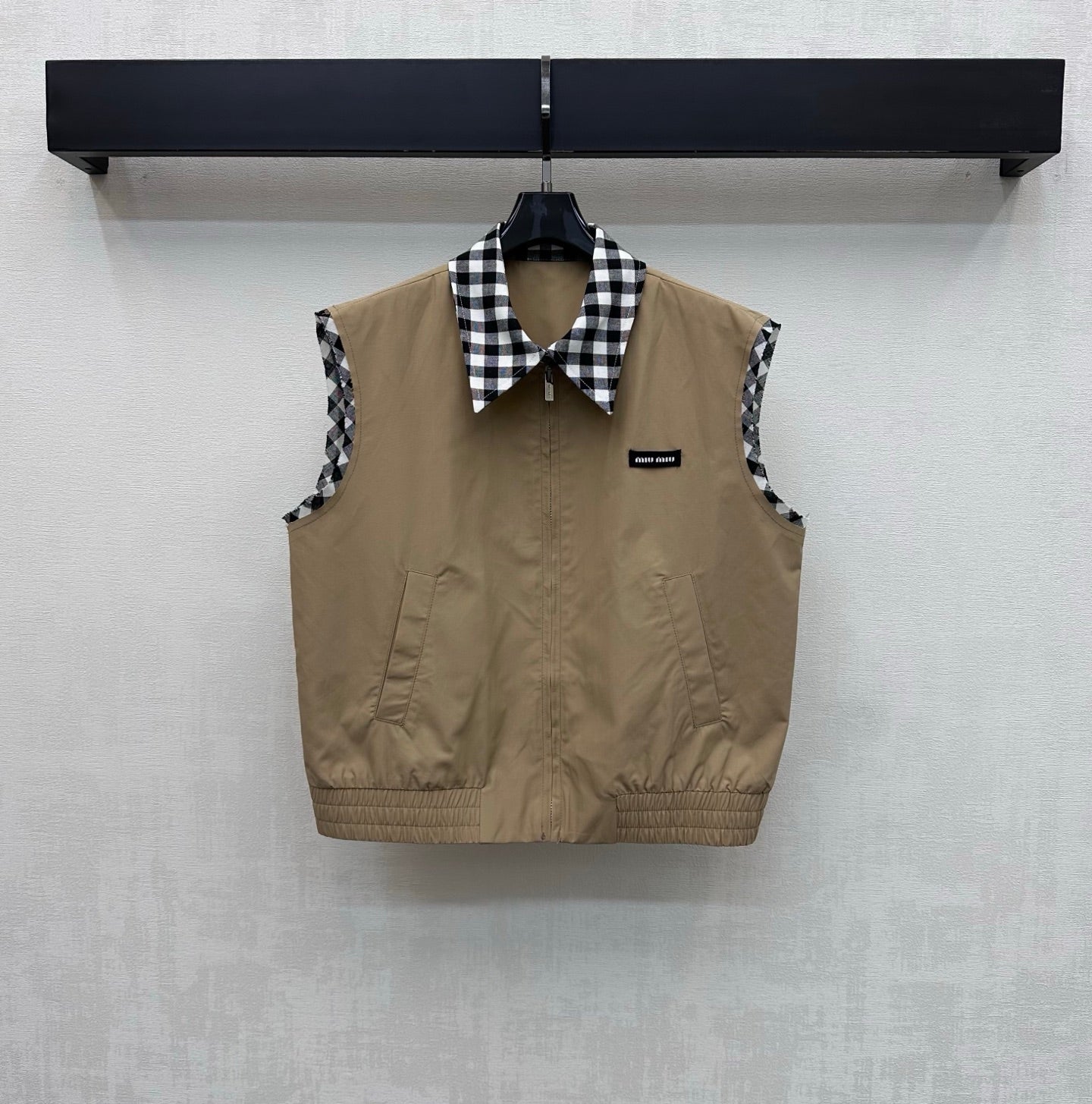 26SS NEW Plaid patchwork vest and skirt suit