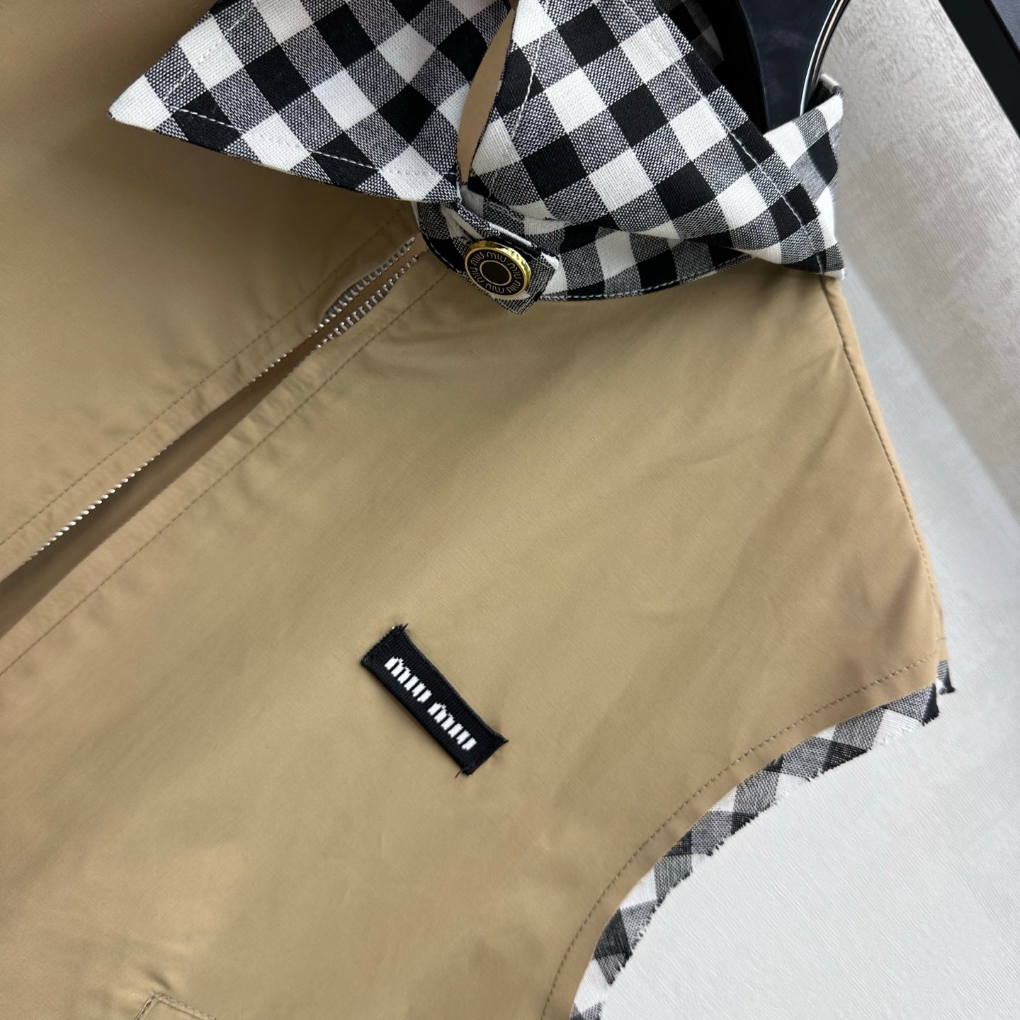 26SS NEW Plaid patchwork vest and skirt suit