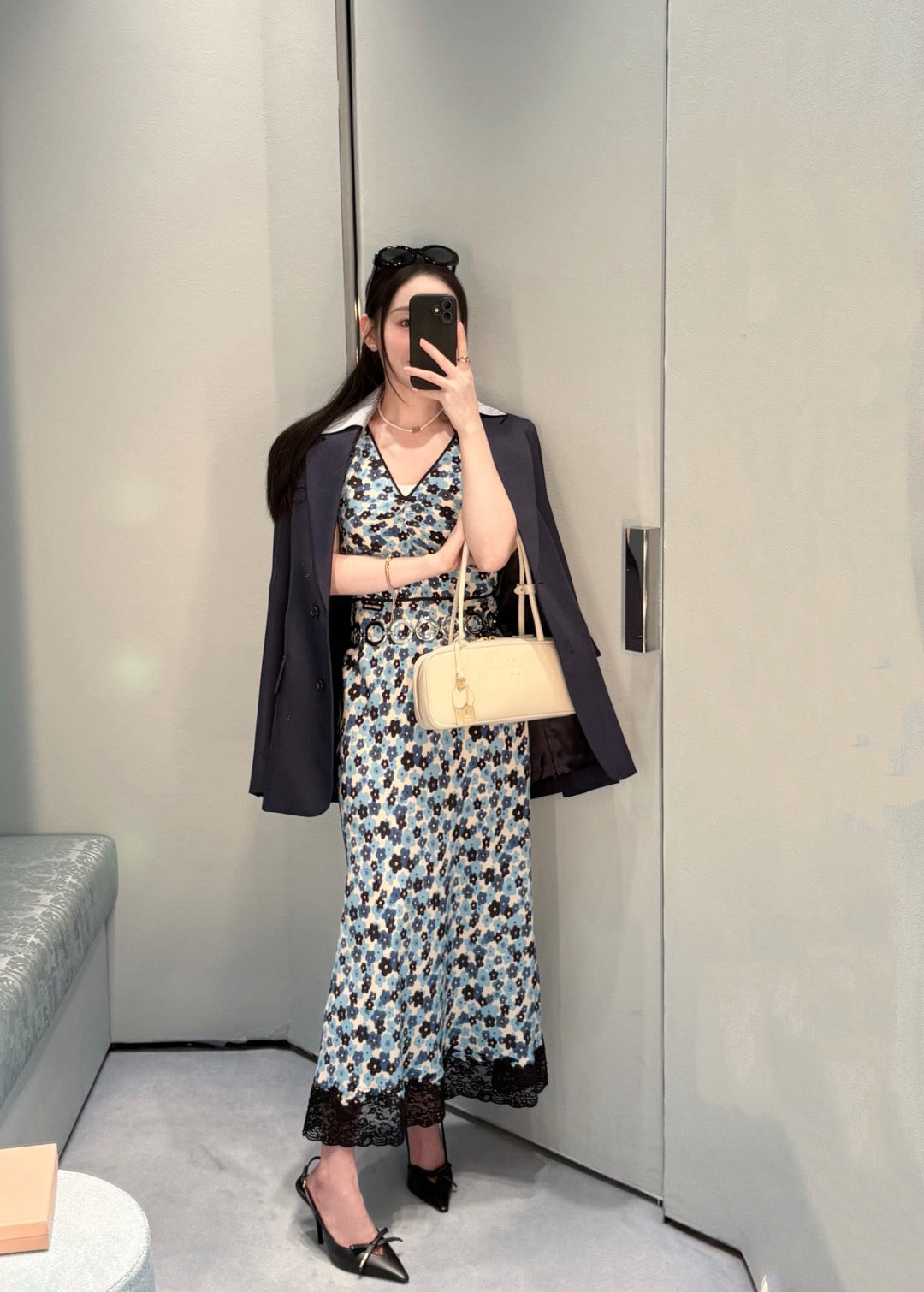 26SS NEW Mulberry silk floral V-neck dress