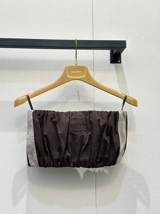 26SS NEW Embroidered logo cashew stretch tube top