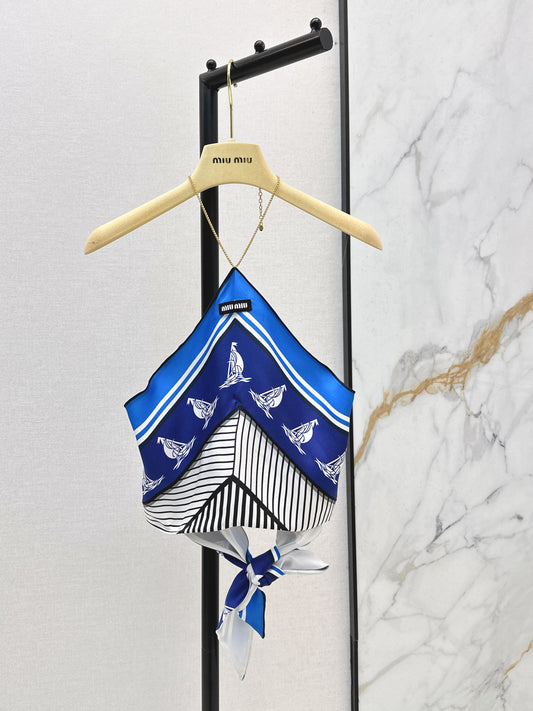 26SS NEW Age-reducing style wear halter neck printed tube top
