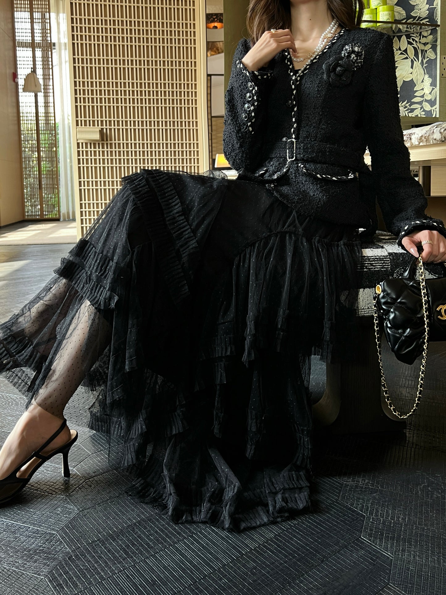 26SS NEW polka dot mesh skirt