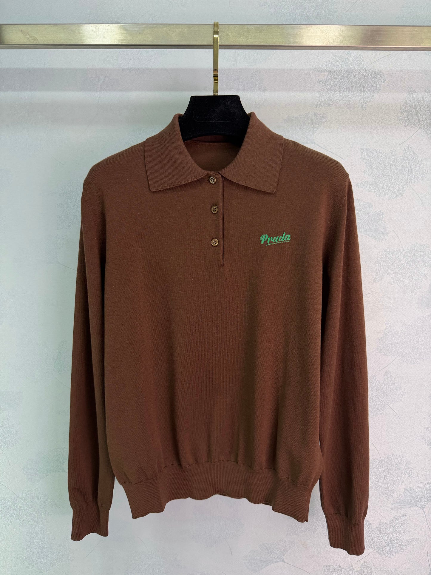 26SS NEW Brown knitted Polo shirt