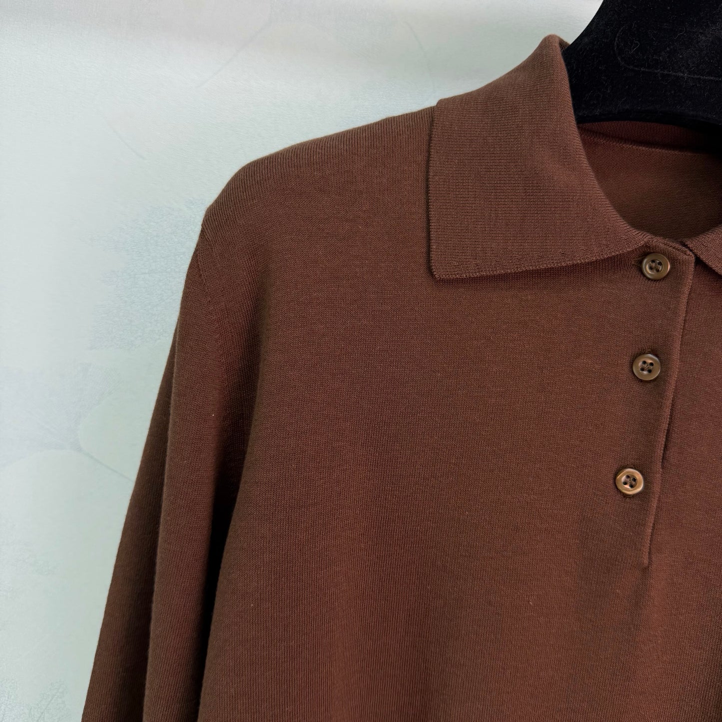 26SS NEW Brown knitted Polo shirt