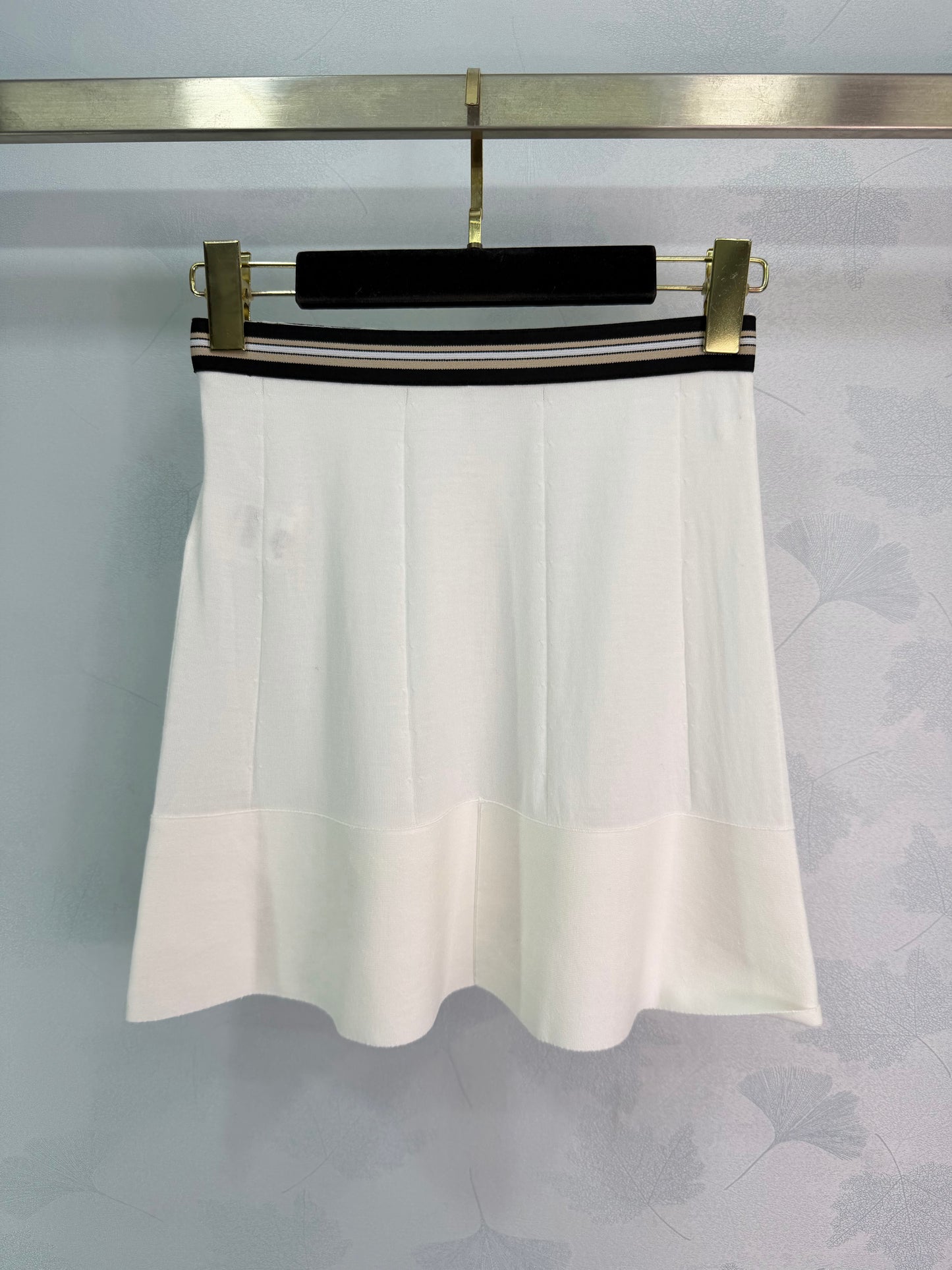 26SS NEW Black and white striped tennis skirt at waist