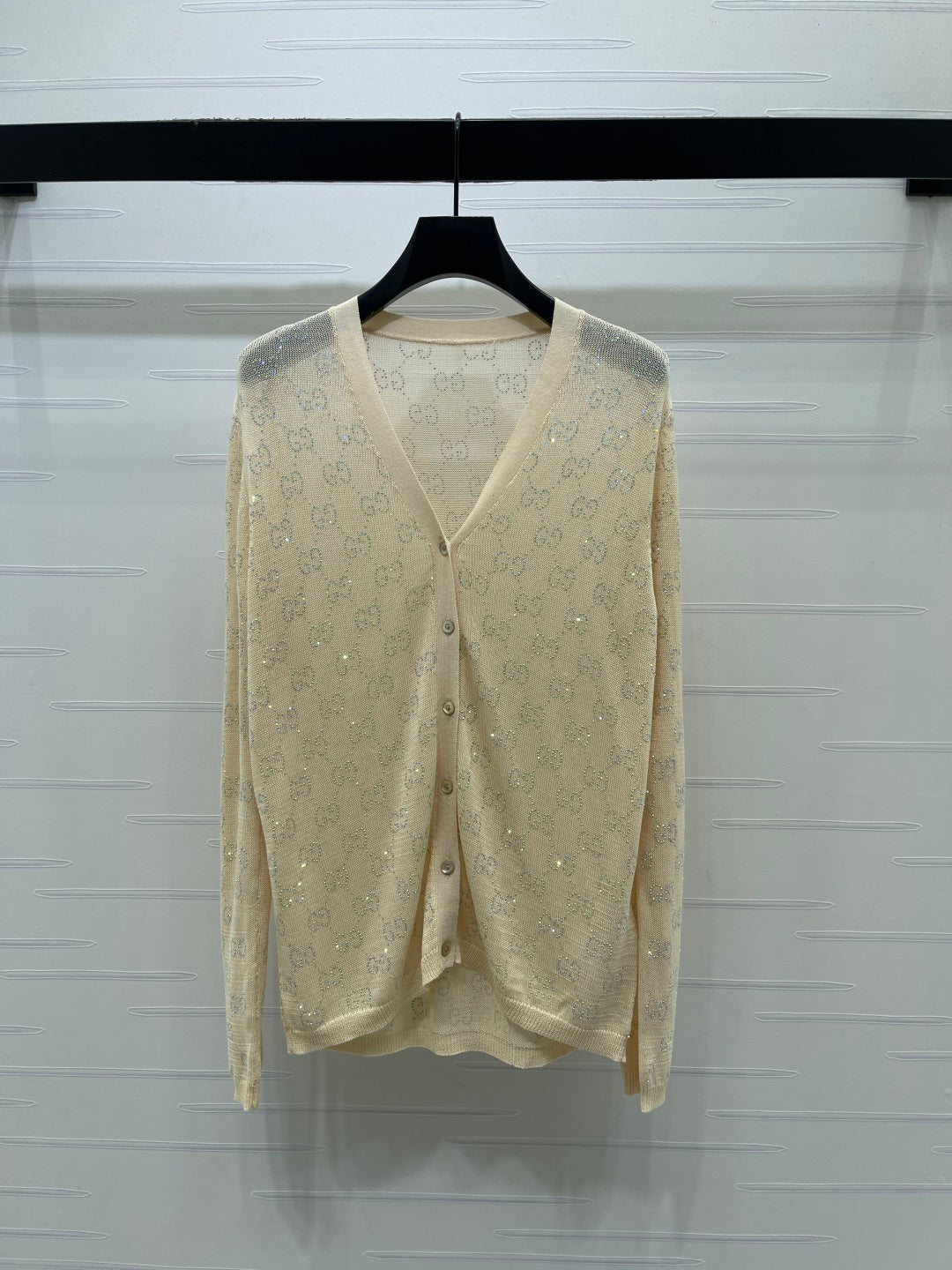 26SS NEW Hot rhinestone knitted V-neck cardigan