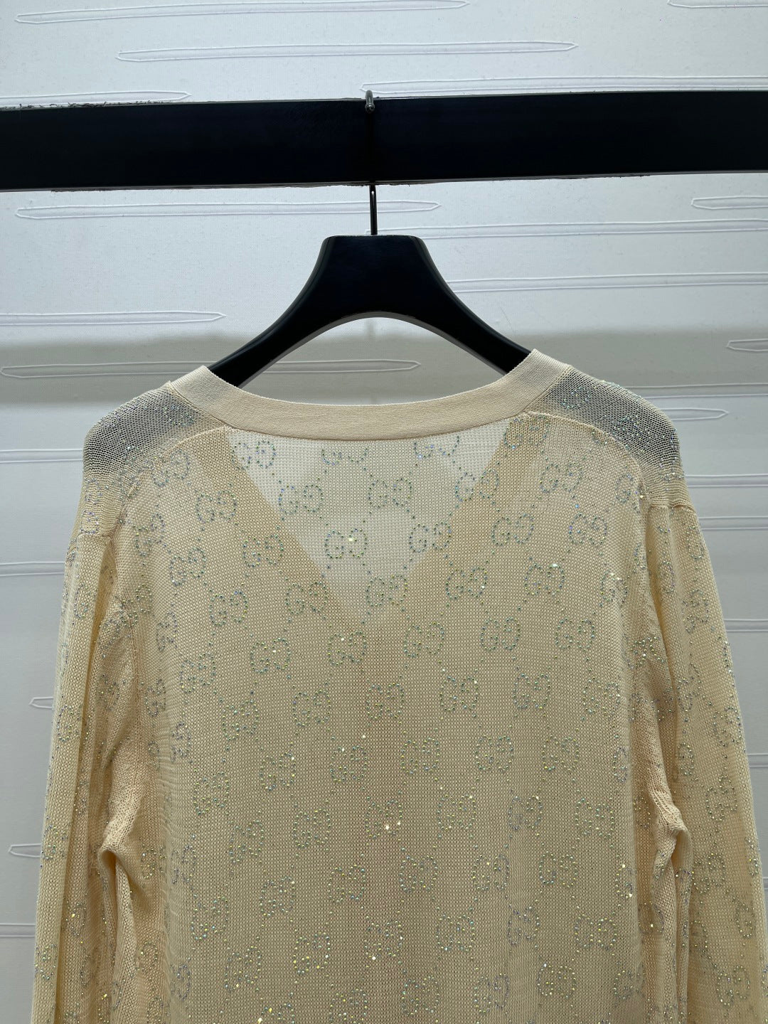 26SS NEW Hot rhinestone knitted V-neck cardigan