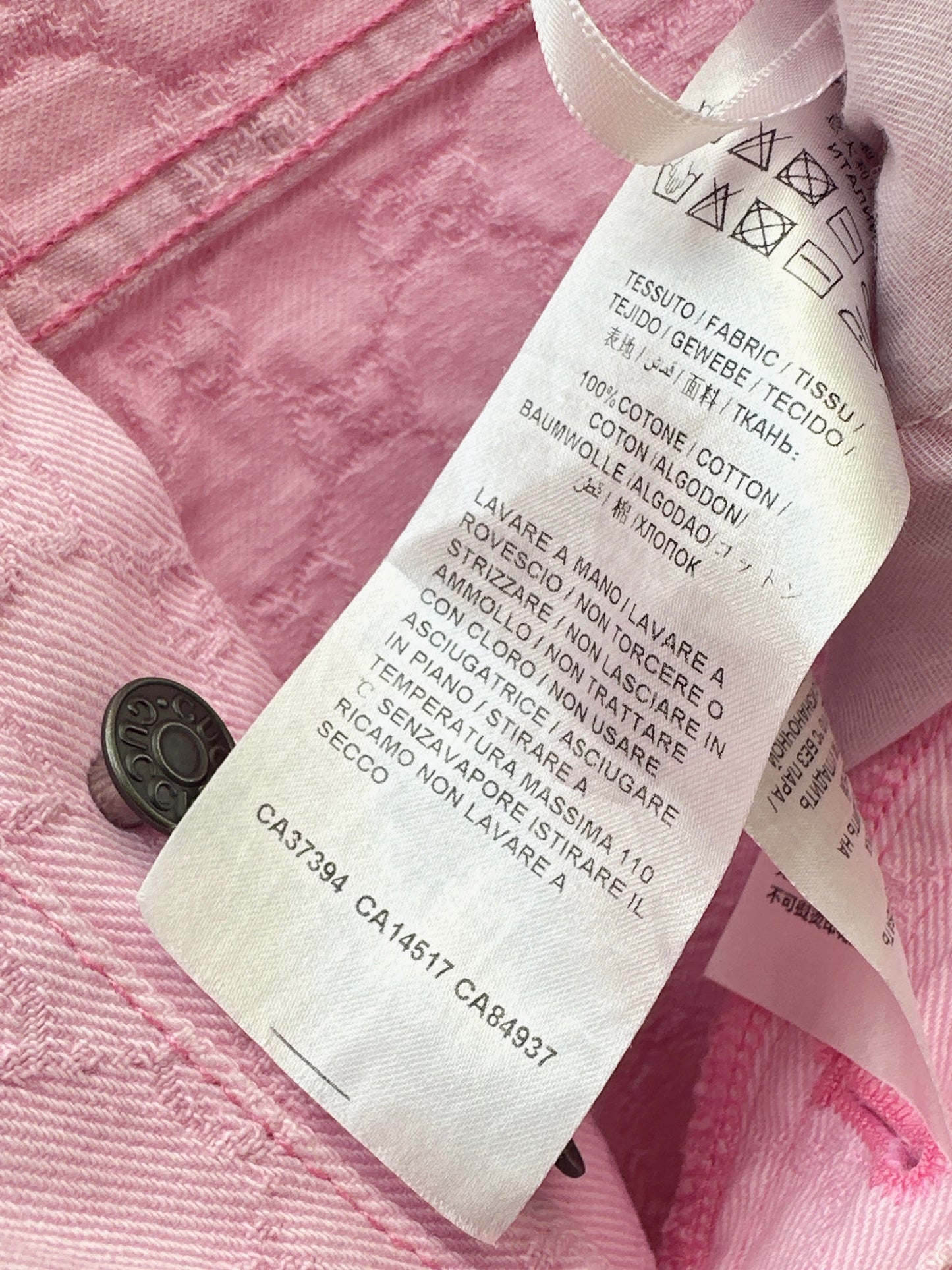 26SS Neue pinke Jeans aus Logo-Jacquard-Stoff