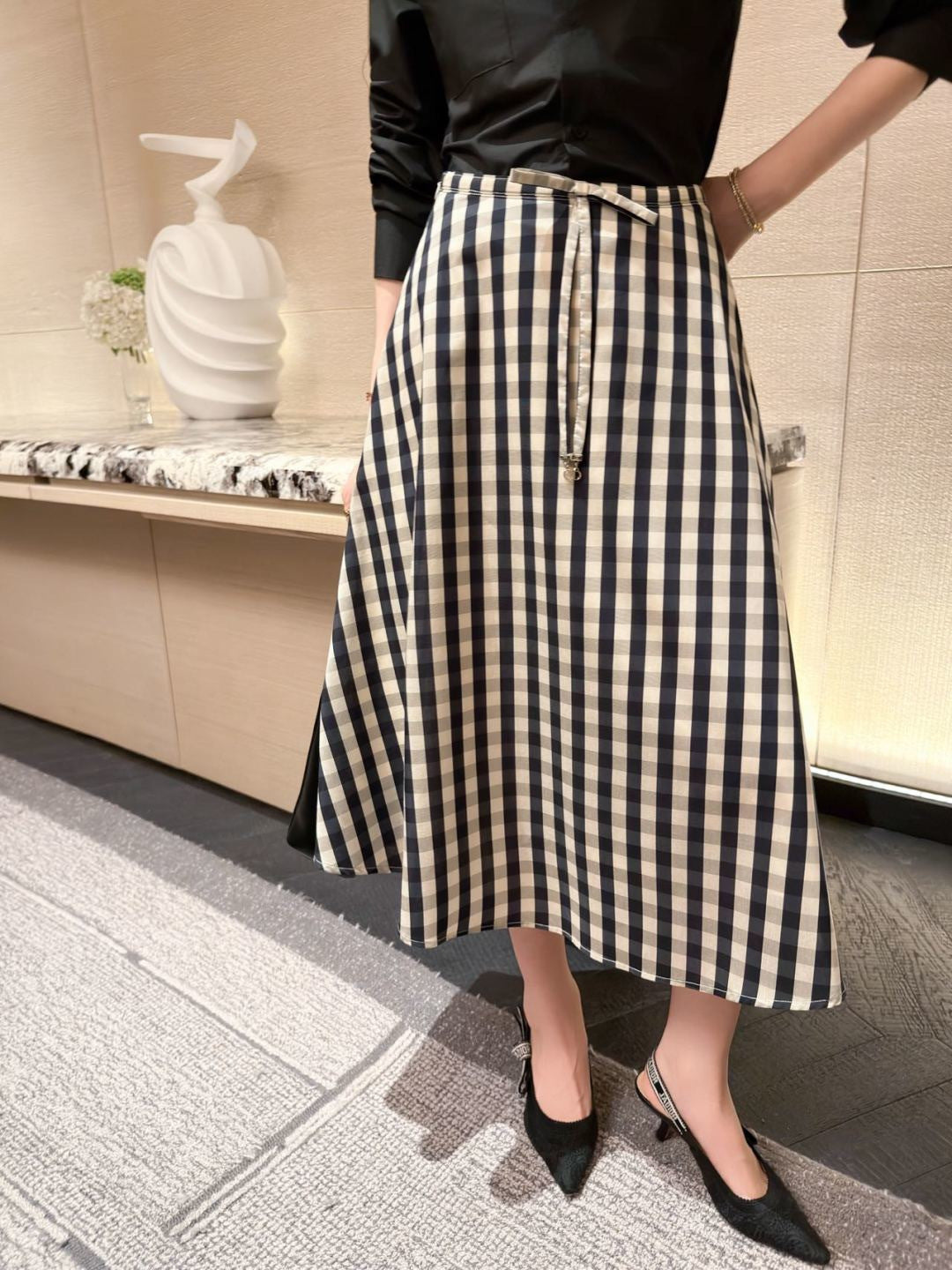 26SS NEW plaid umbrella skirt