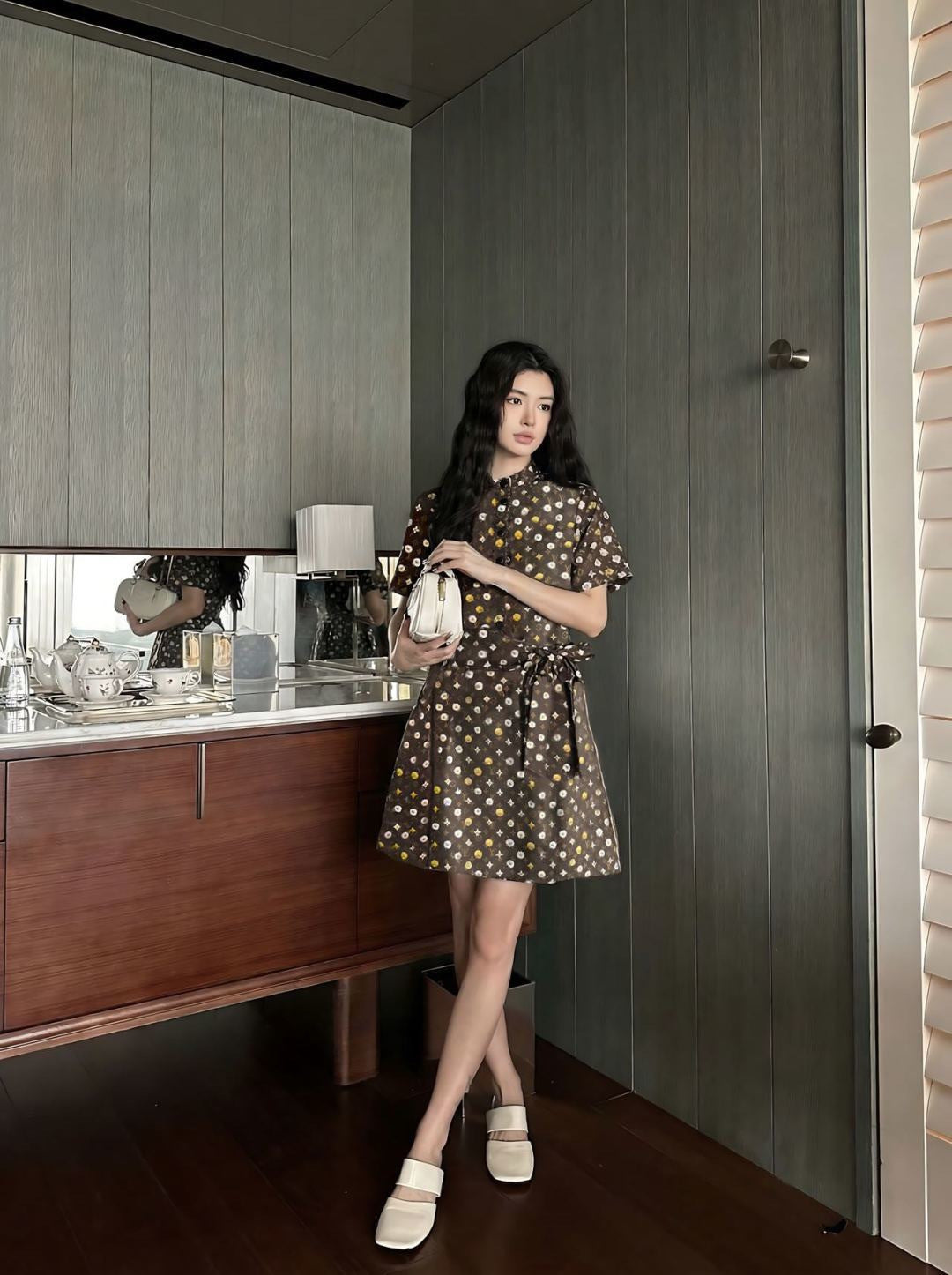 26SS NEW logo printed short sleeve dress