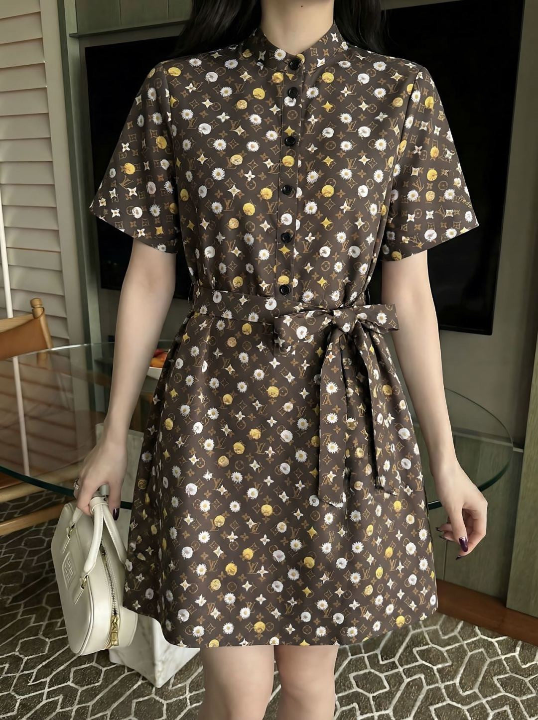 26SS NEW logo printed short sleeve dress
