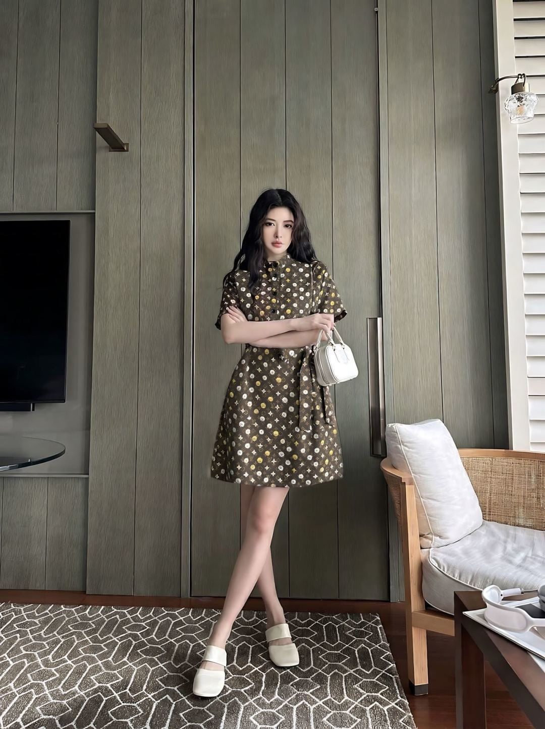 26SS NEW logo printed short sleeve dress