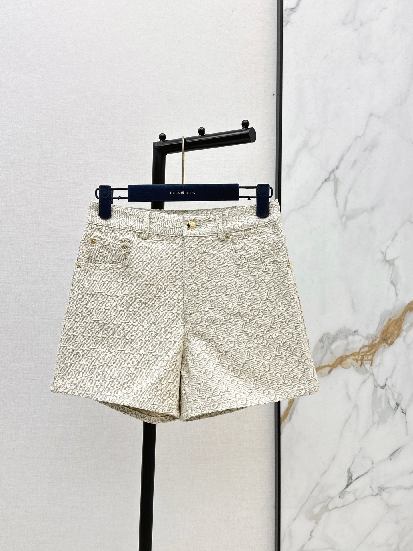 26SS NEW MONOGRAM jacquard logo denim shorts