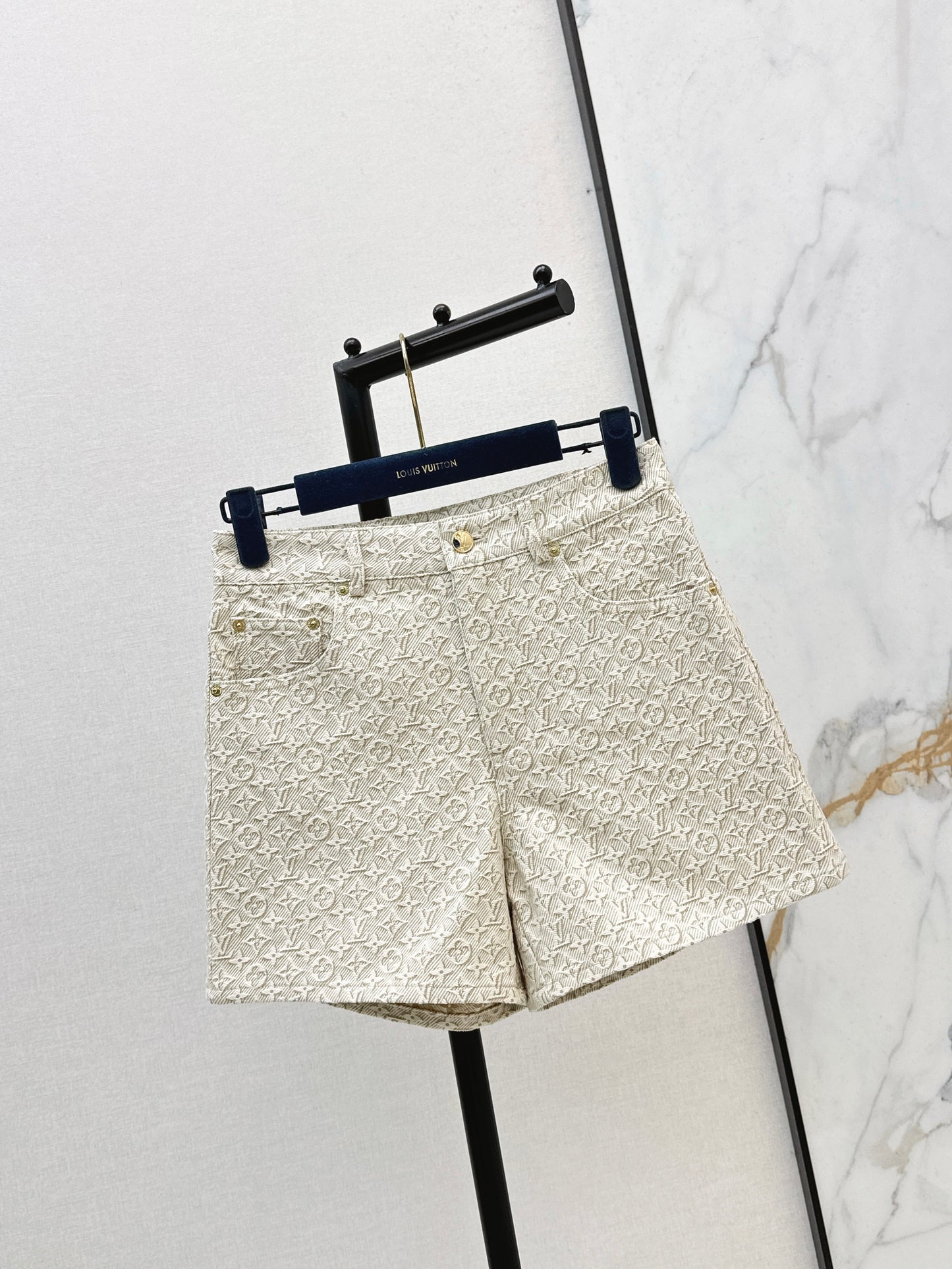 26SS NEW MONOGRAM jacquard logo denim shorts