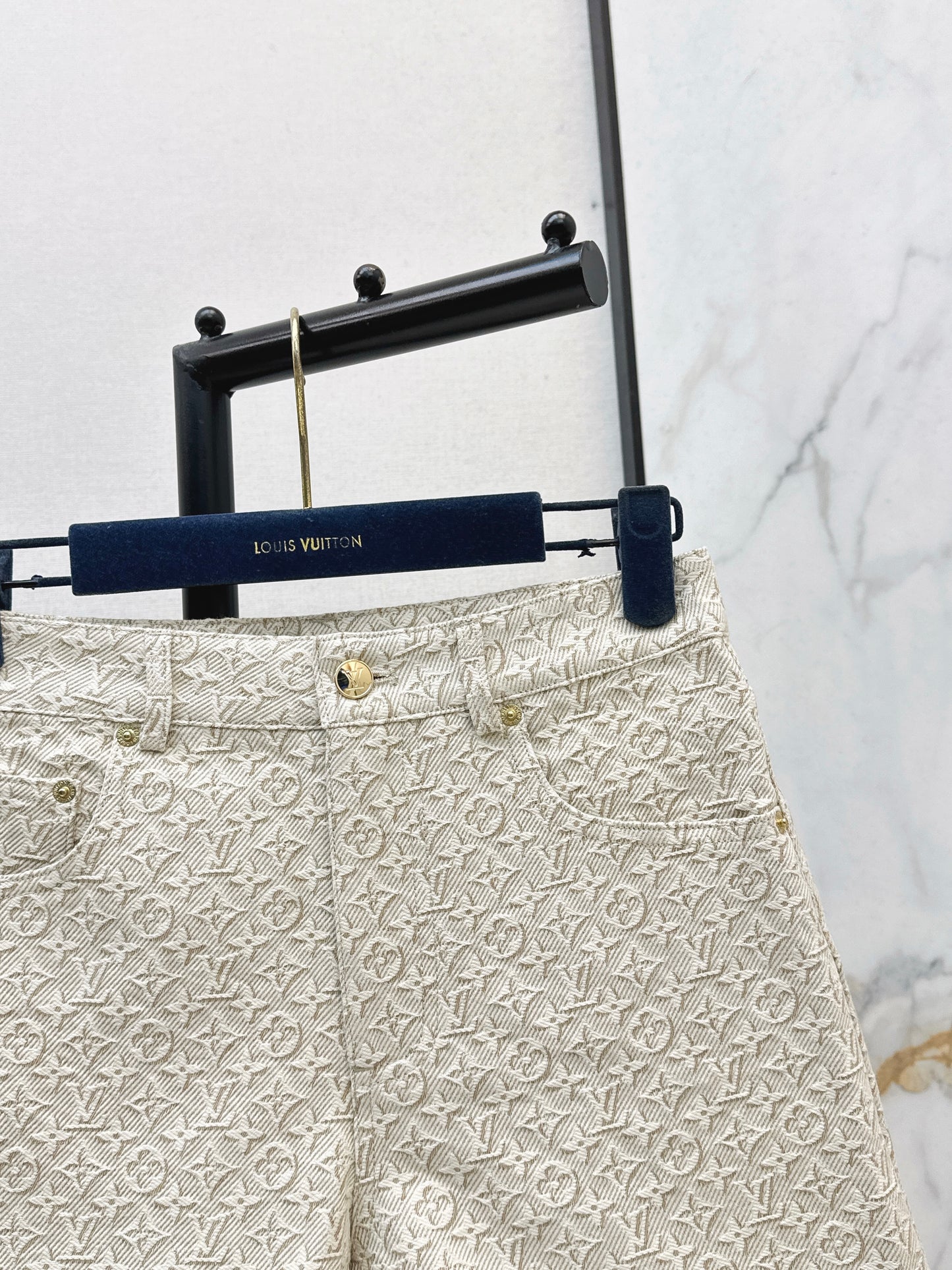 26SS NEW MONOGRAM jacquard logo denim shorts