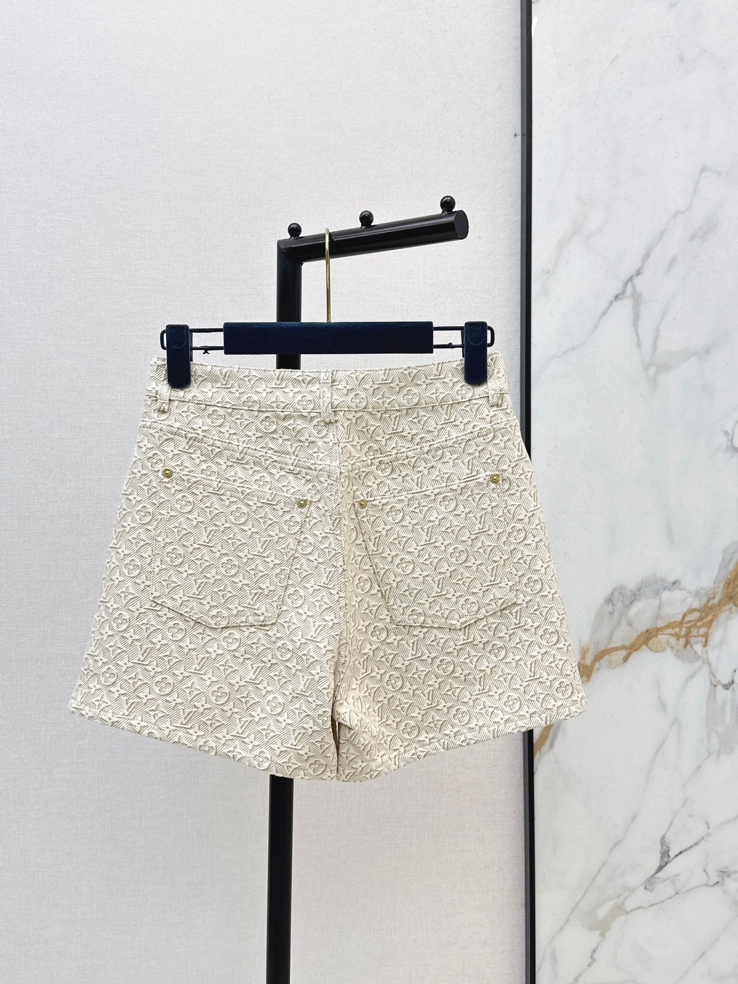 26SS NEW MONOGRAM jacquard logo denim shorts